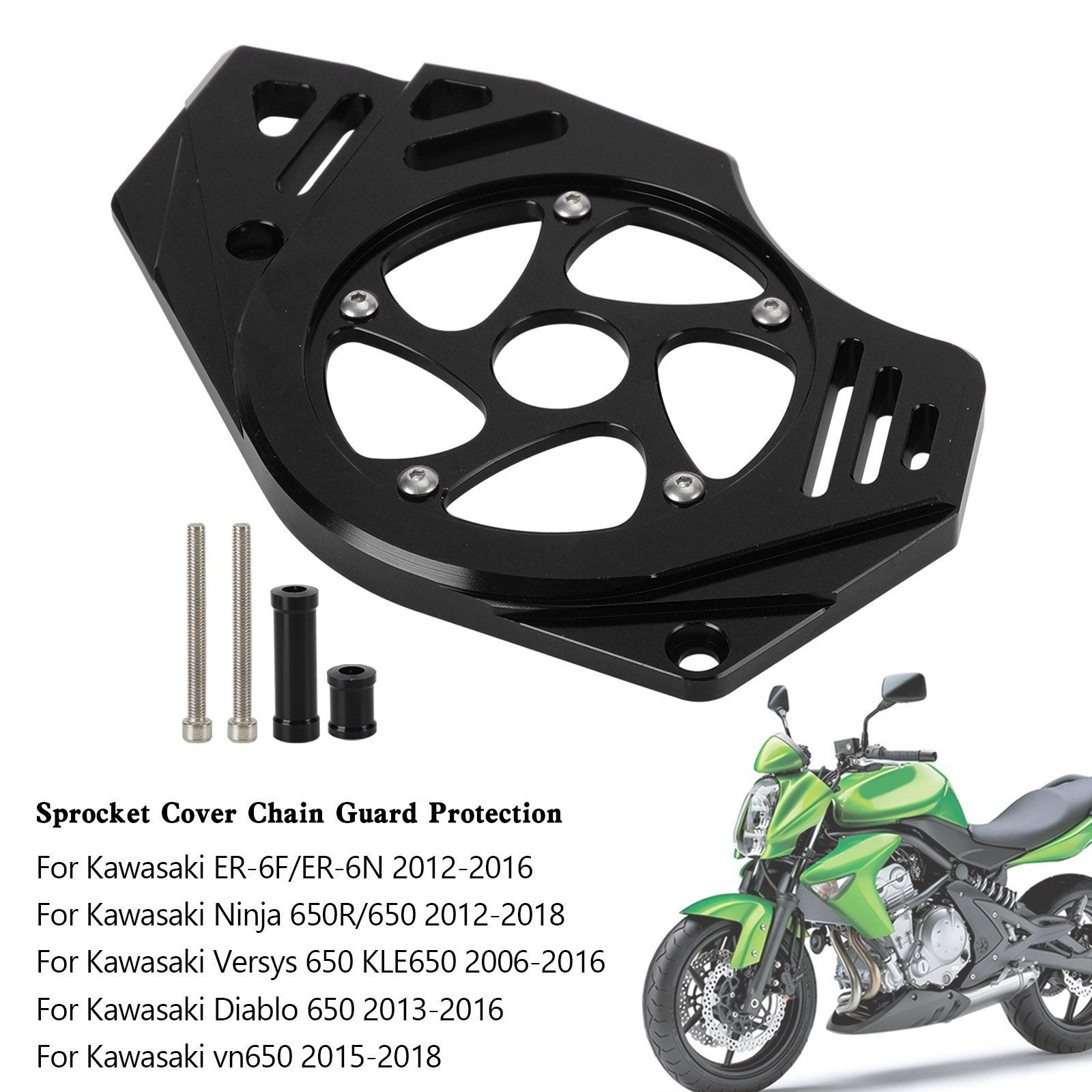 Kawasaki Ninja Vulcan 650 ER-6N Protección de la cubierta de la cadena de la cubierta del piñón
