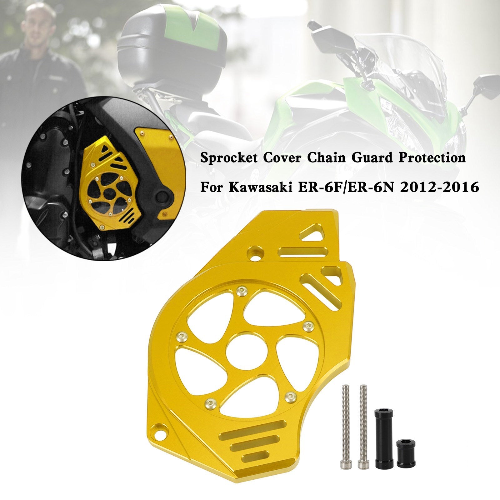 Kawasaki Ninja Vulcan 650 ER-6N Protección de la cubierta de la cadena de la cubierta del piñón