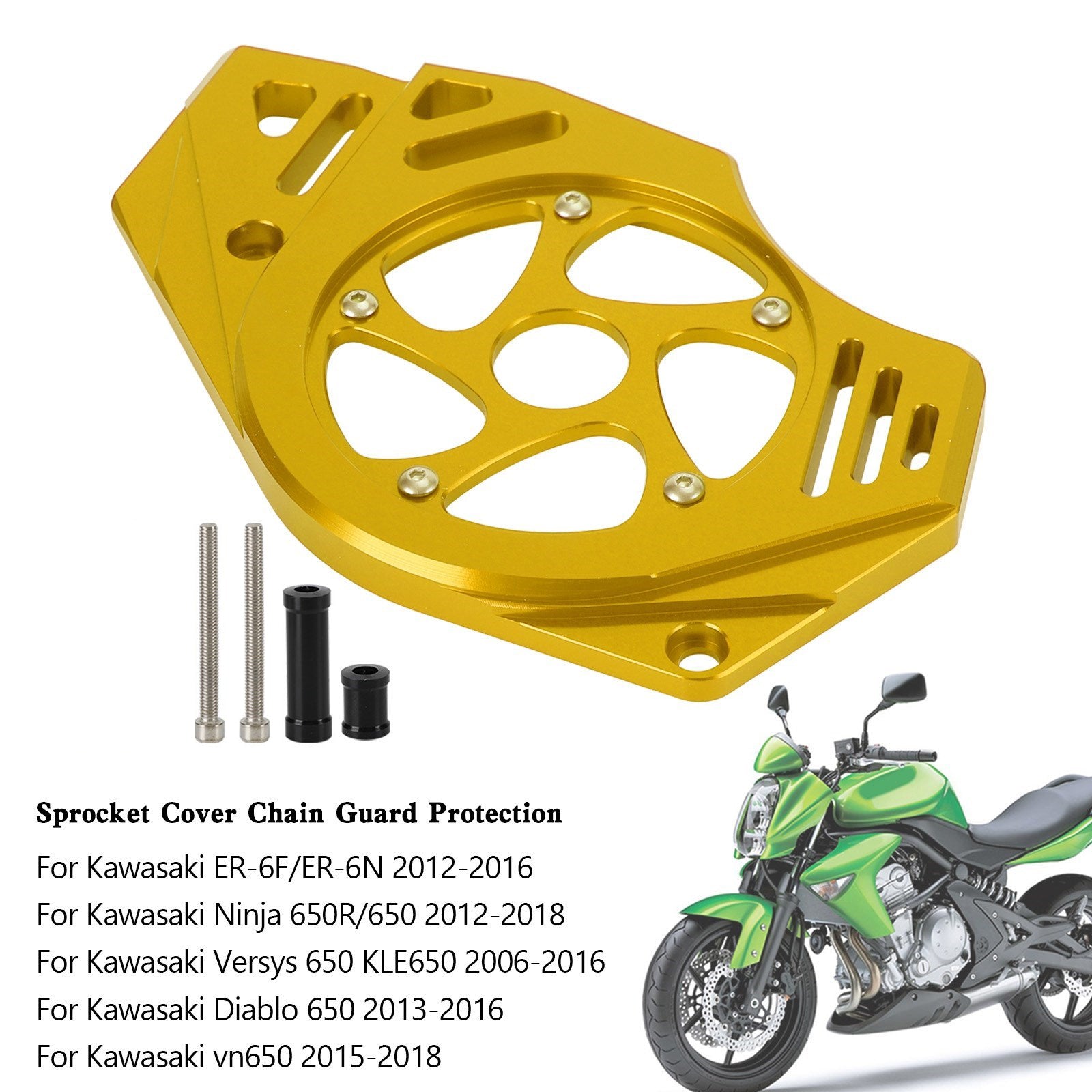 Kawasaki Ninja Vulcan 650 ER-6N Protección de la cubierta de la cadena de la cubierta del piñón