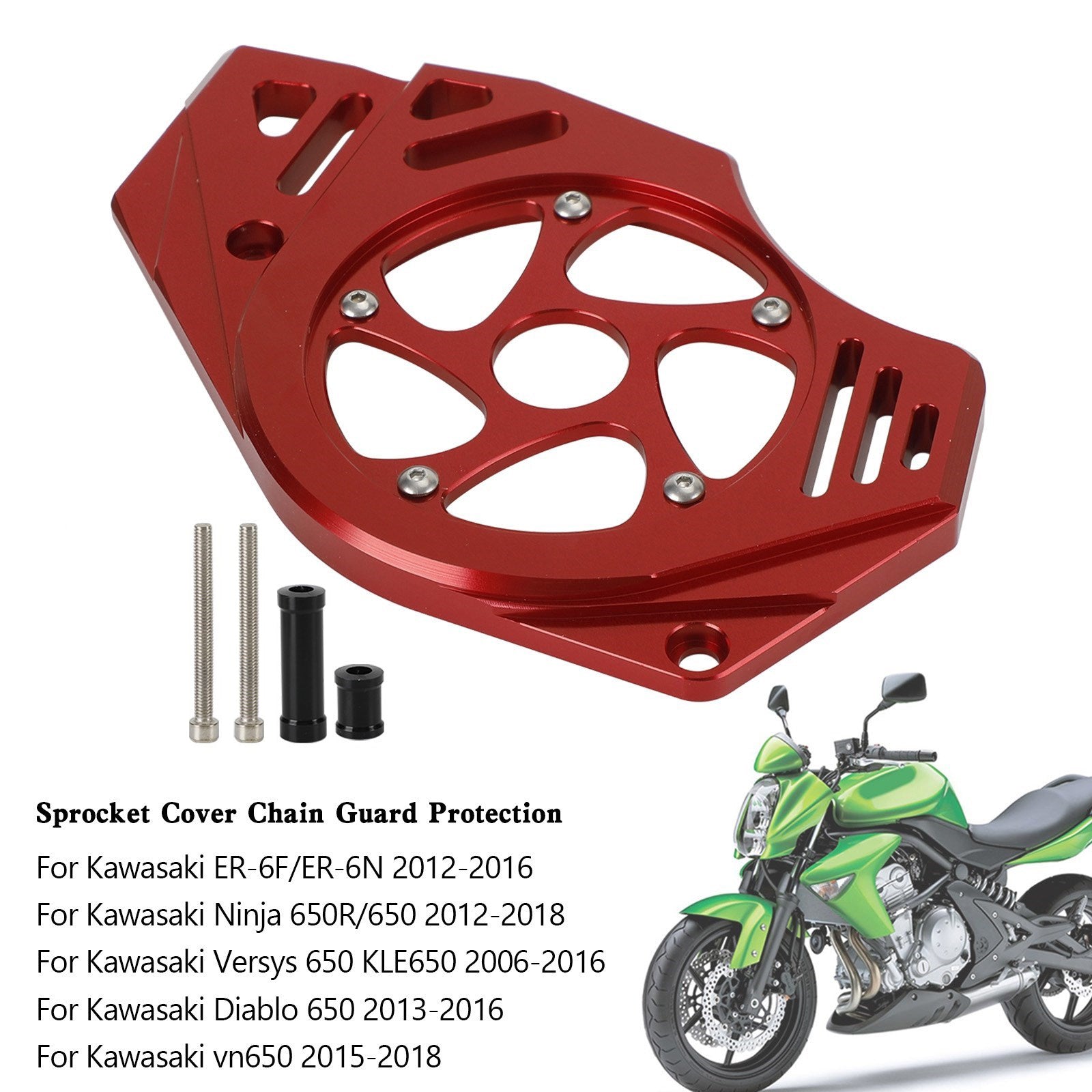 Kawasaki Ninja Vulcan 650 ER-6N Protección de la cubierta de la cadena de la cubierta del piñón