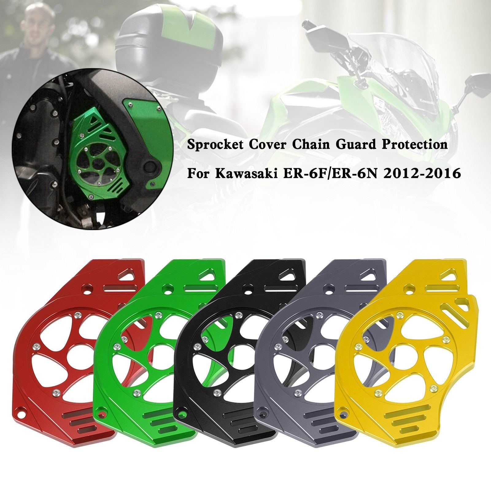 Kawasaki Ninja Vulcan 650 ER-6N Protección de la cubierta de la cadena de la cubierta del piñón