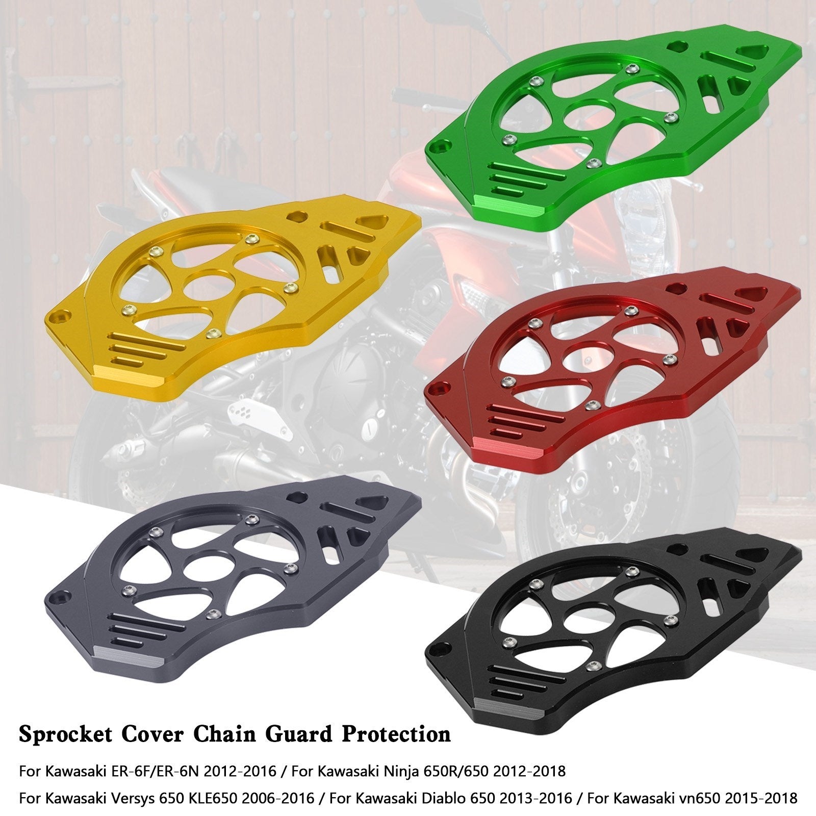 Kawasaki Ninja Vulcan 650 ER-6N Protección de la cubierta de la cadena de la cubierta del piñón