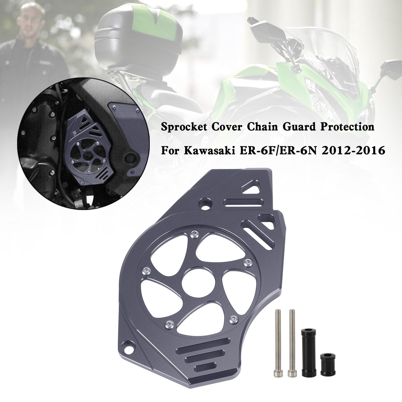 Kawasaki Ninja Vulcan 650 ER-6N Protección de la cubierta de la cadena de la cubierta del piñón