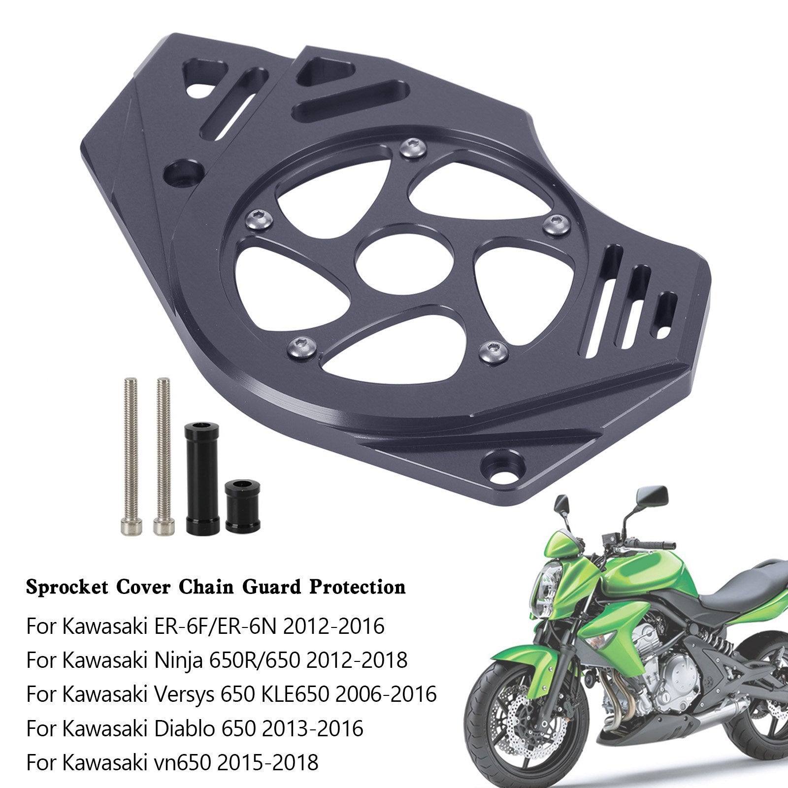 Kawasaki Ninja Vulcan 650 ER-6N Protección de la cubierta de la cadena de la cubierta del piñón
