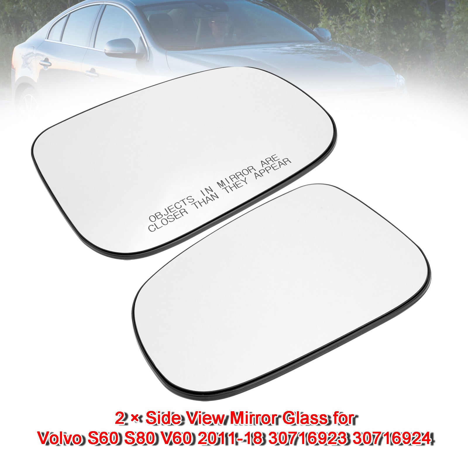 2015-2022 Jaguar XE / XEL 2x Side View Mirror Glass 30716923 30716924