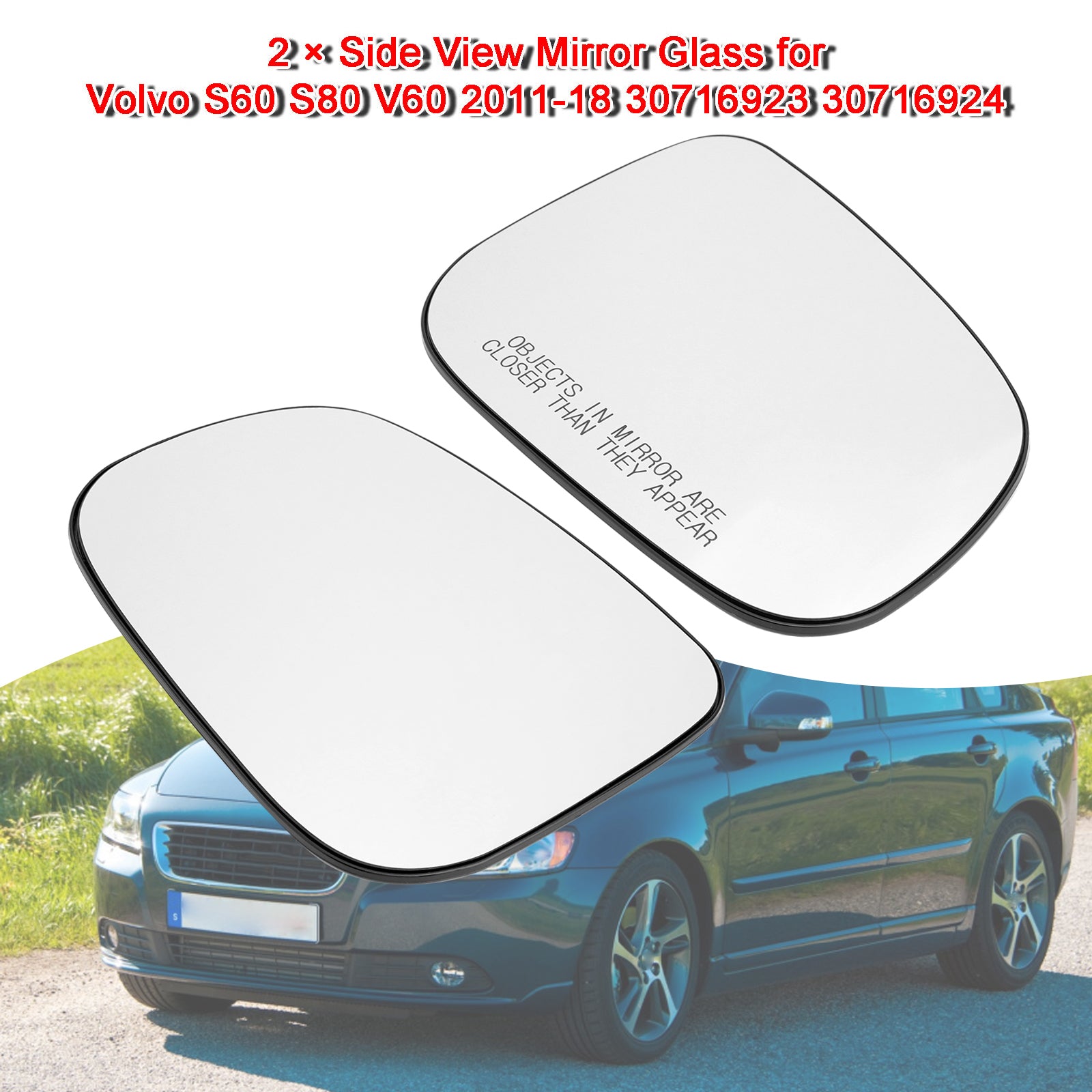 2015-2022 Jaguar XE / XEL 2x Side View Mirror Glass 30716923 30716924