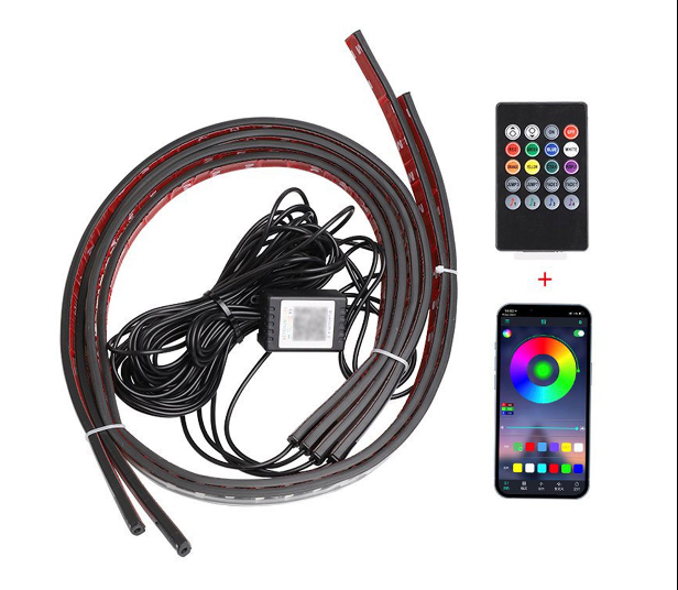 4Pcs LED Chassis Light Modified With Fantasy Ambient Light APP+Remote Control 60cm*2+90cm*2