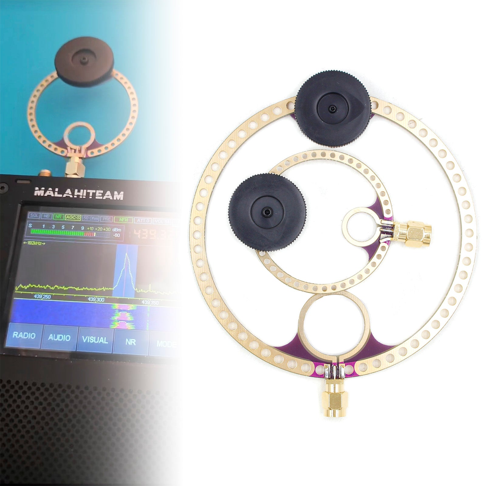 2x Donut VHF UHF FM Mini Loop Antenna for HFDY Malahiteam DSP DSP2 Radio Receiver