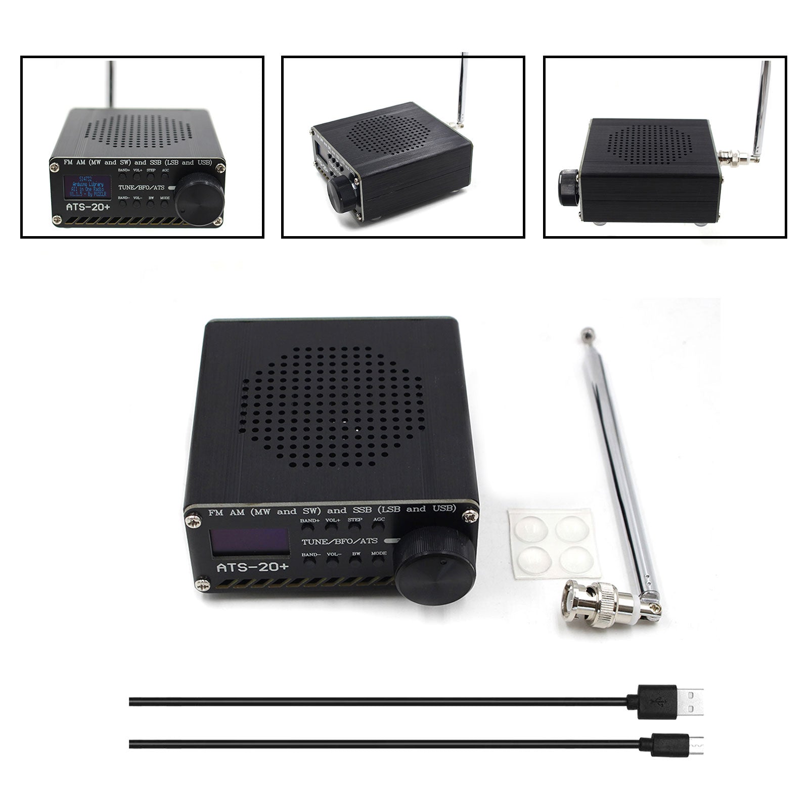 New ATS-25+ Si4732 All Band DSP Radio Receiver FM LW MW SW w/ 2.4" Touch Screen