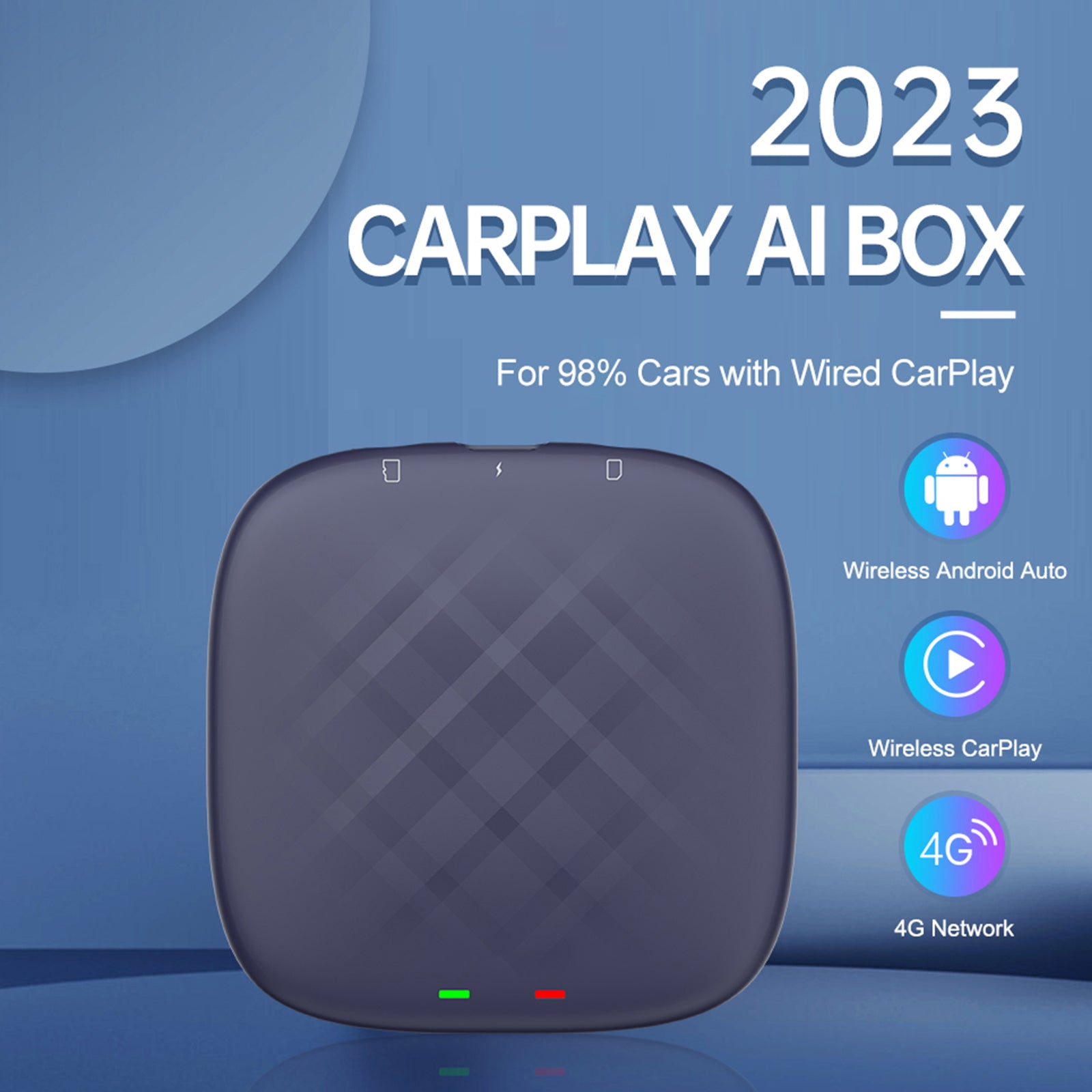 Carlinkit Carplay AI Box Plus Android 13 4+64GB Adaptador Bluetooth Inalámbrico GPS