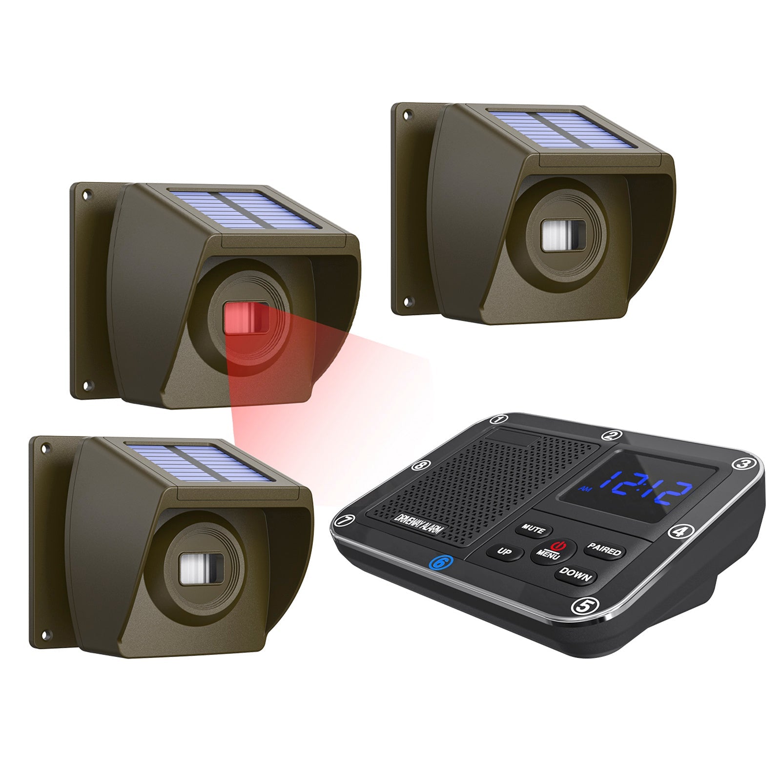 800m Solar Outdoor Infrared Powered Driveway Alarm Anti-Theft Induction Wireless