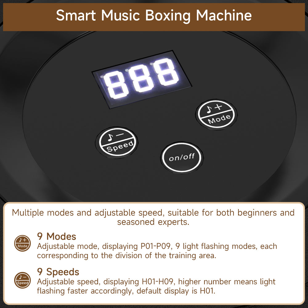 Perfect for Home & Office Workouts Colorful LED Music Punching Machine with Gloves – Bluetooth Boxing Trainer Wall-Mounted for Adults