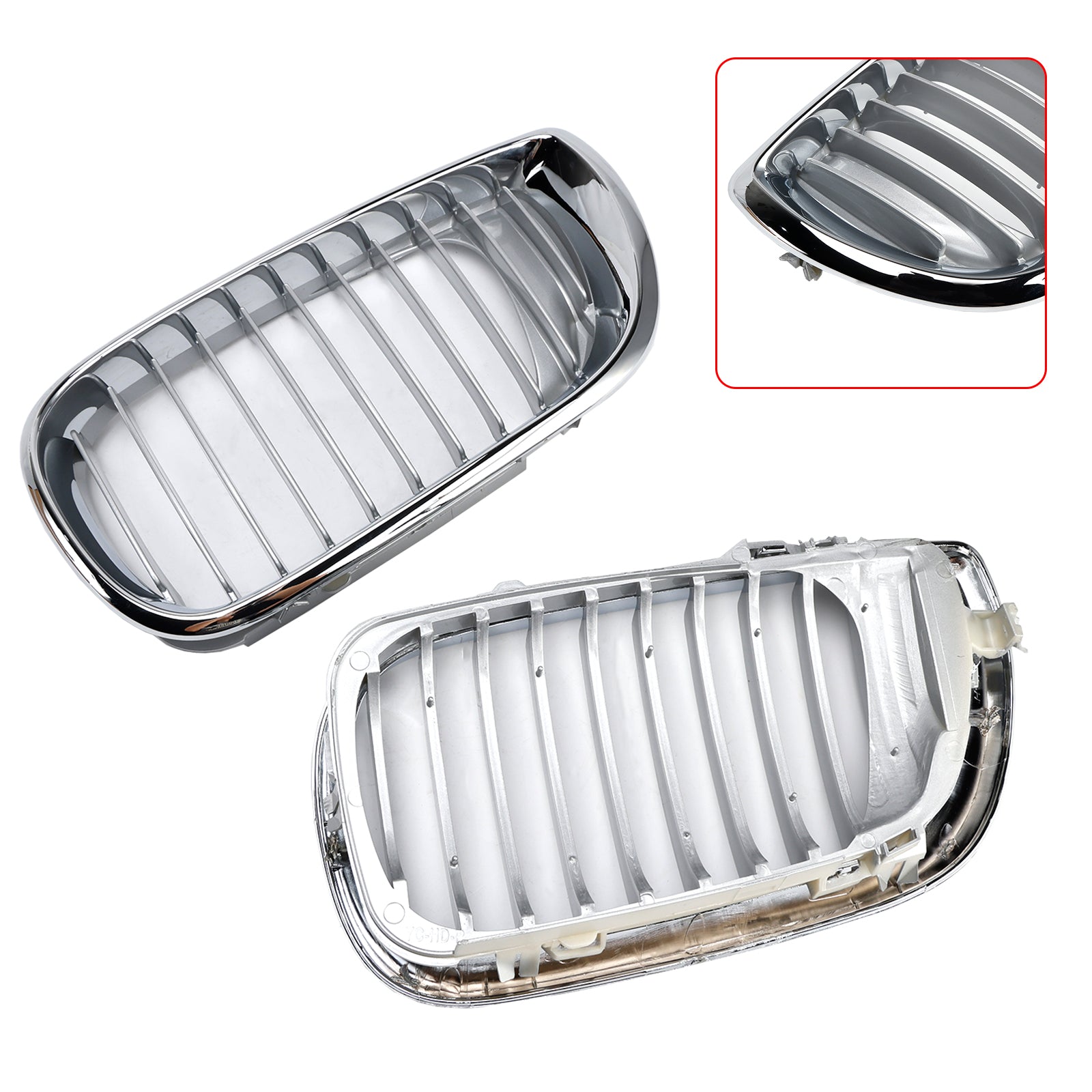 2002-2005 BMW E46 3 Series 4 Door Front Kidney Hood Grille Grill Chrome
