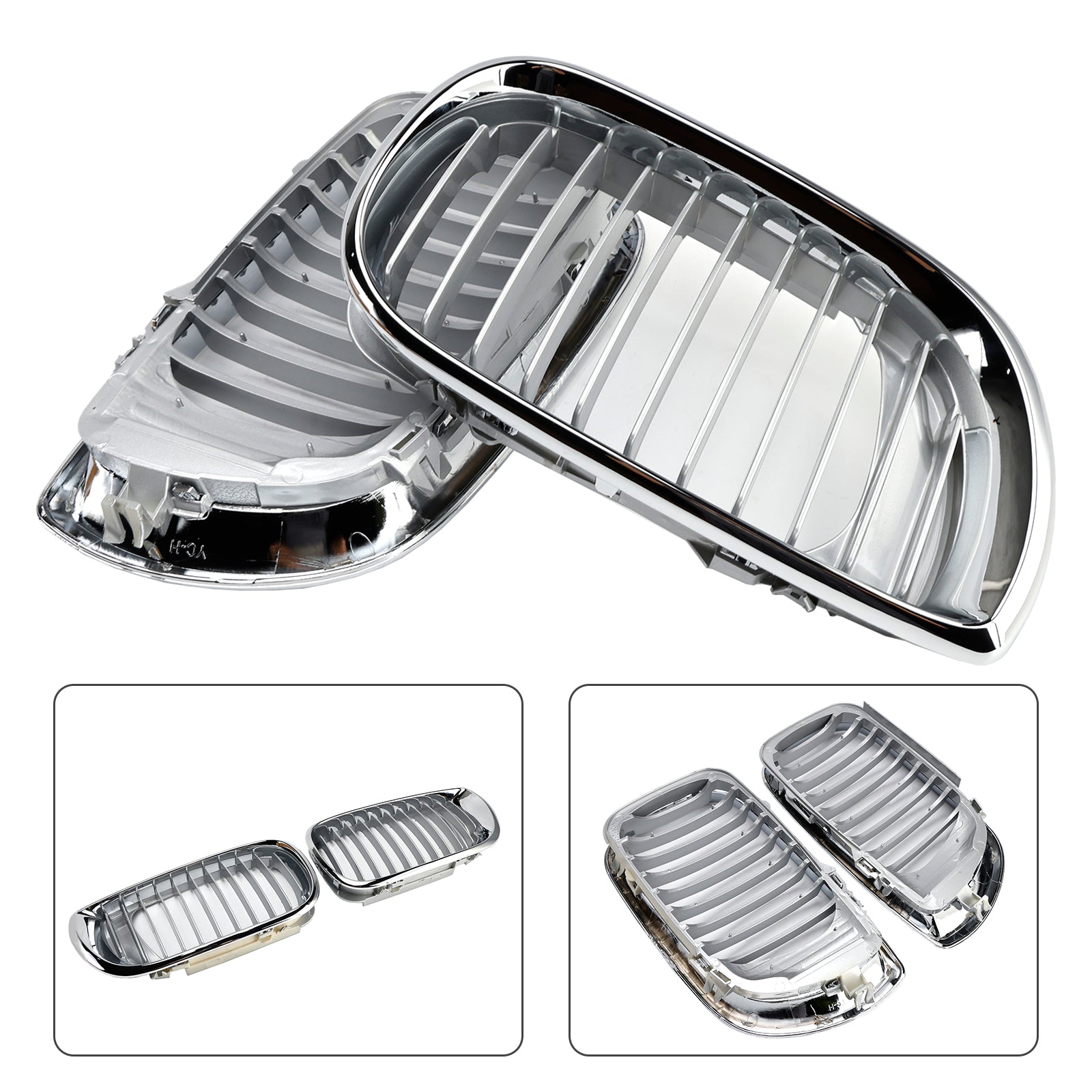 2002-2005 BMW E46 3 Series 4 Door Front Kidney Hood Grille Grill Chrome