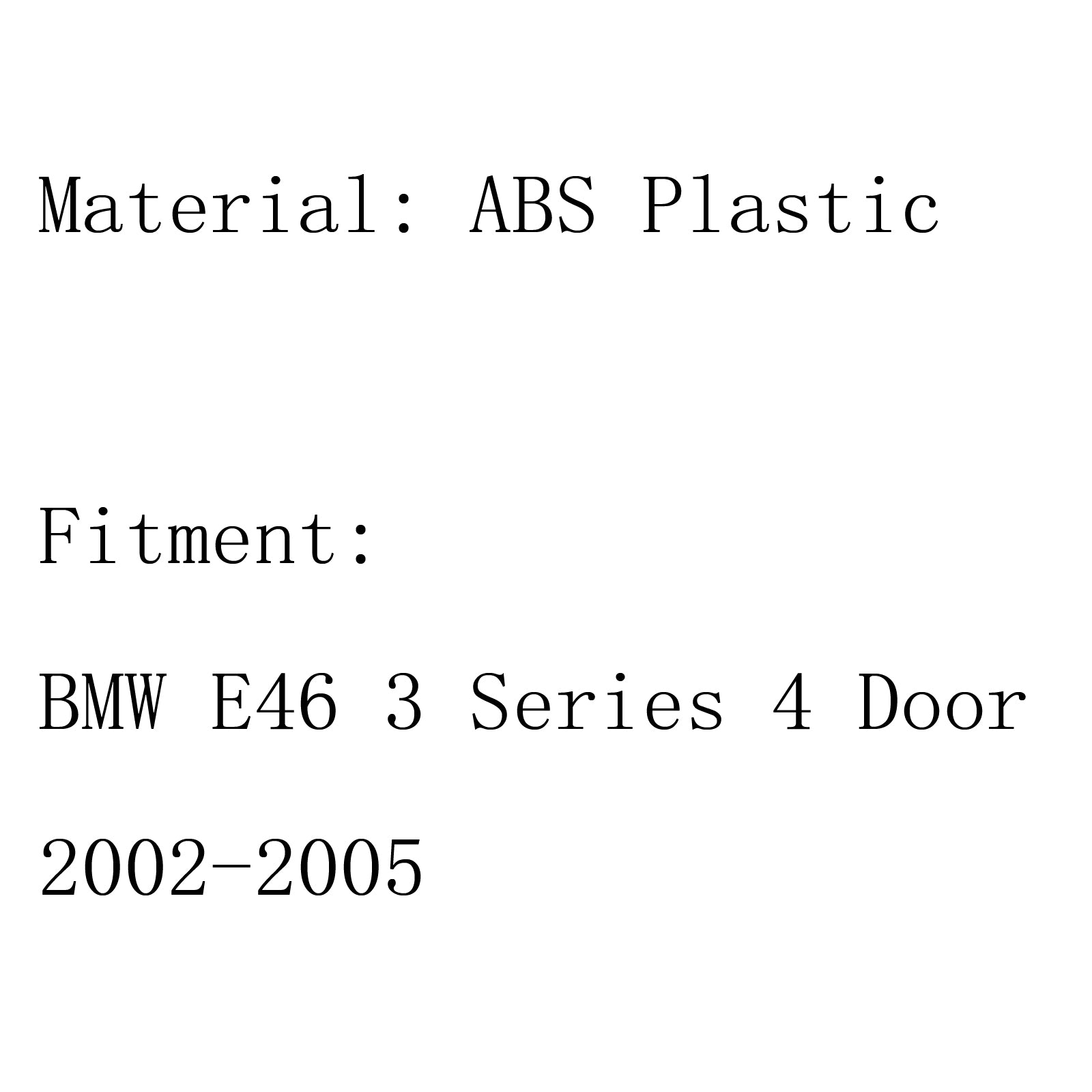 2002-2005 BMW E46 3 Series 4 Door Front Kidney Hood Grille Grill Chrome