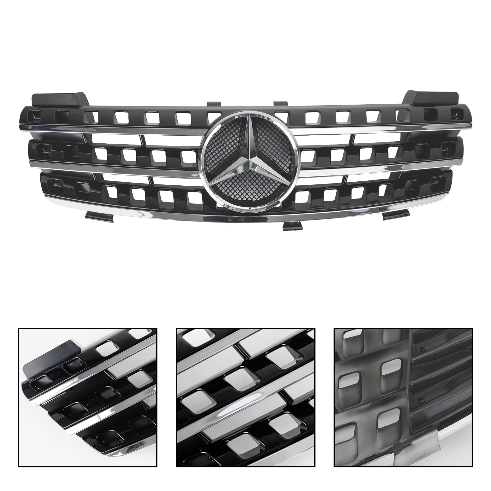 Mercedes Benz W164 2005-2008 ML M-Class Front Grill with Chrome Fins