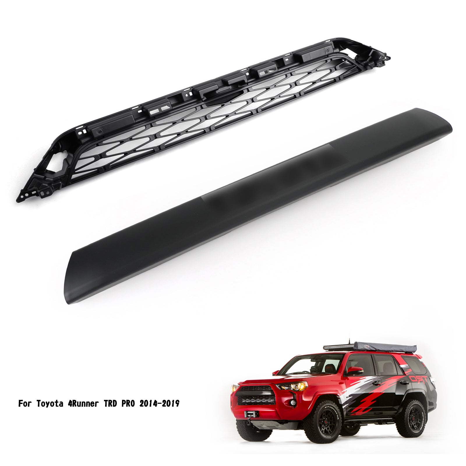 2014-2019 4Runner TRD PRO Toyota 2x Front Bumper Grille Grill with Black Logo Letter