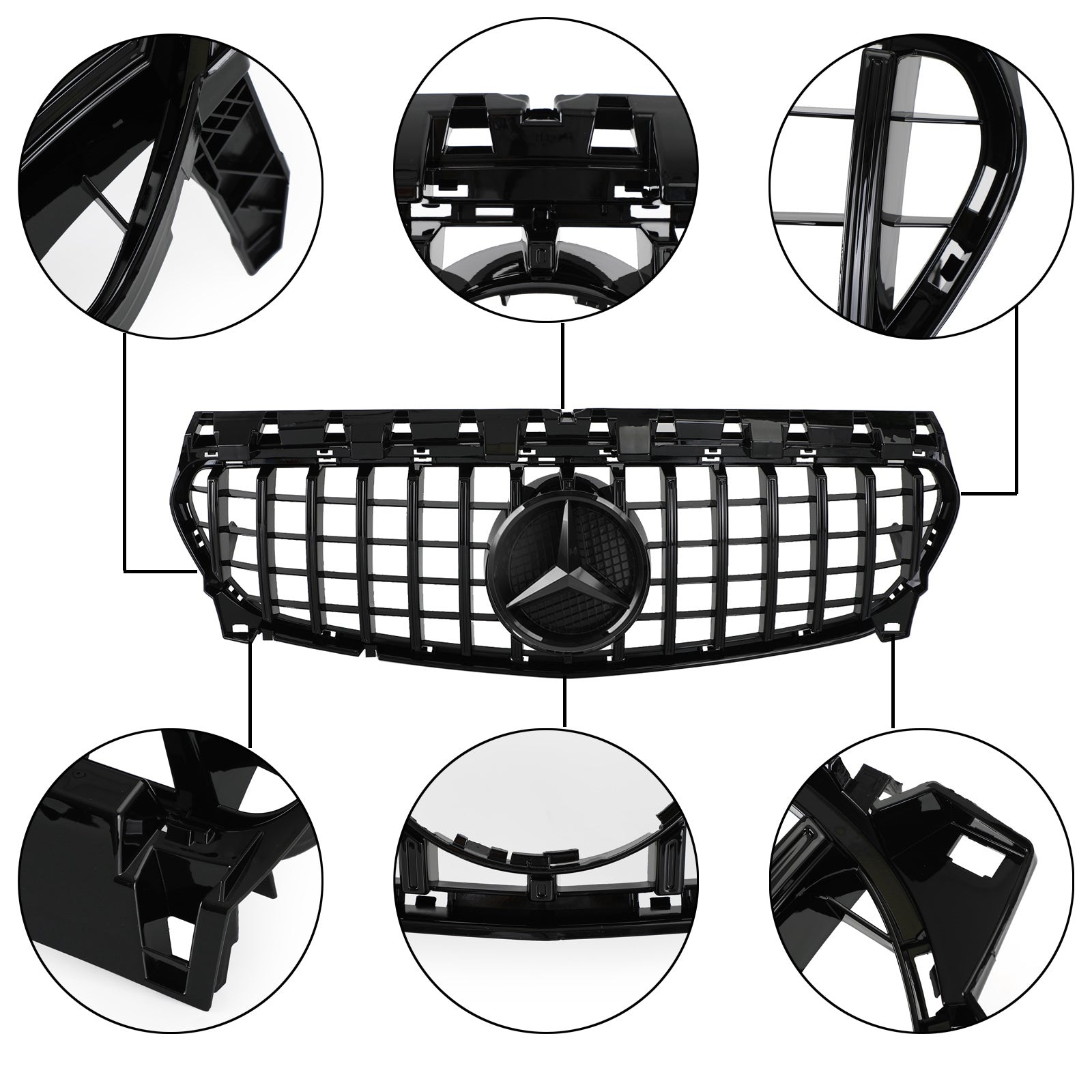 Mercedes Benz W117 CLA250 2013-2016 GT-R Style Front Bumper Grille Grill