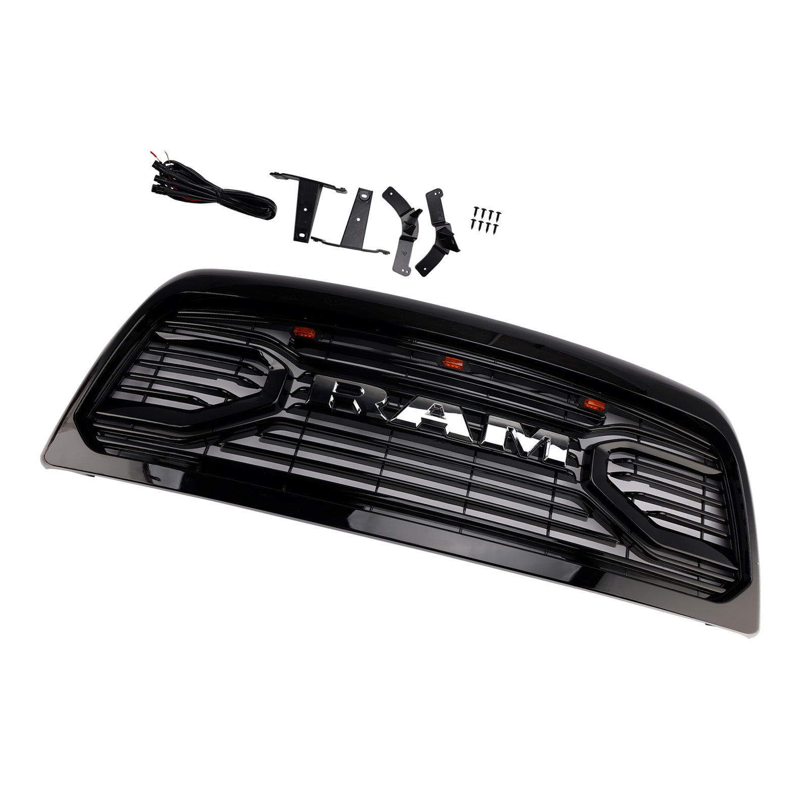 2010-2018 Dodge Ram 2500/3500 Laramie W/ Led Light Black Front Bumper Grille
