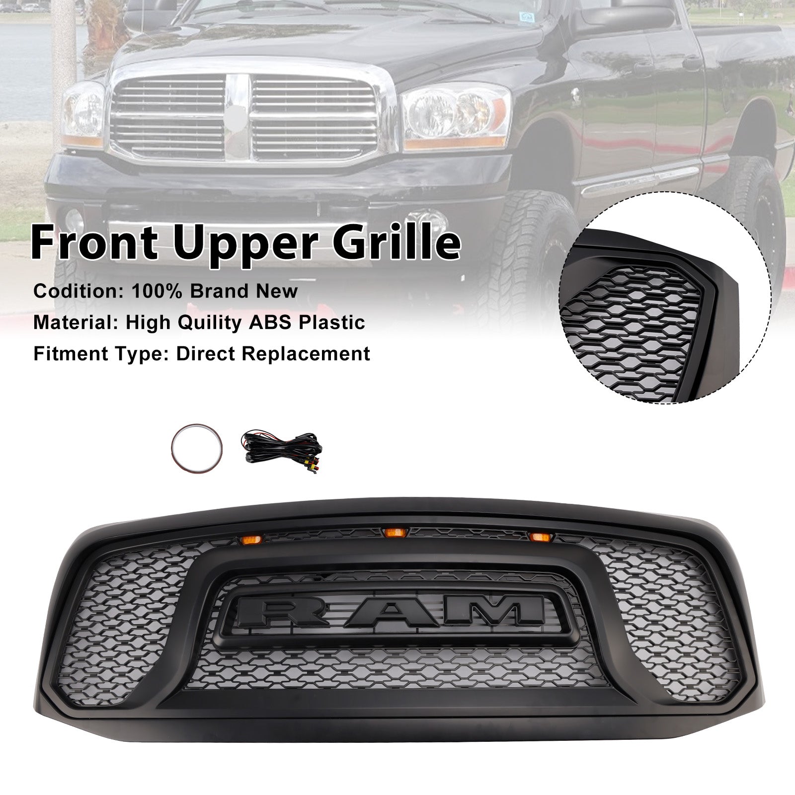 2006-2009 Dodge RAM 2500 Front Bumper Grill Grille