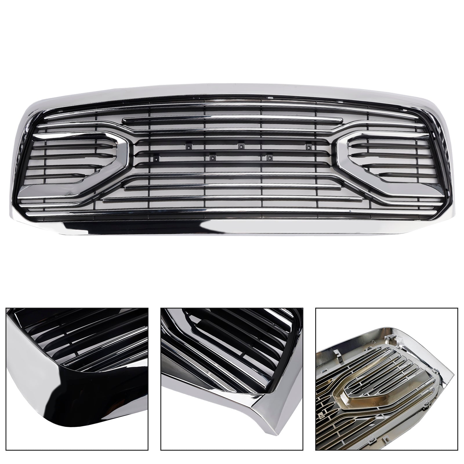2006-2008 Dodge RAM 1500 Chrome Front Bumper Grill Grille With LED Light