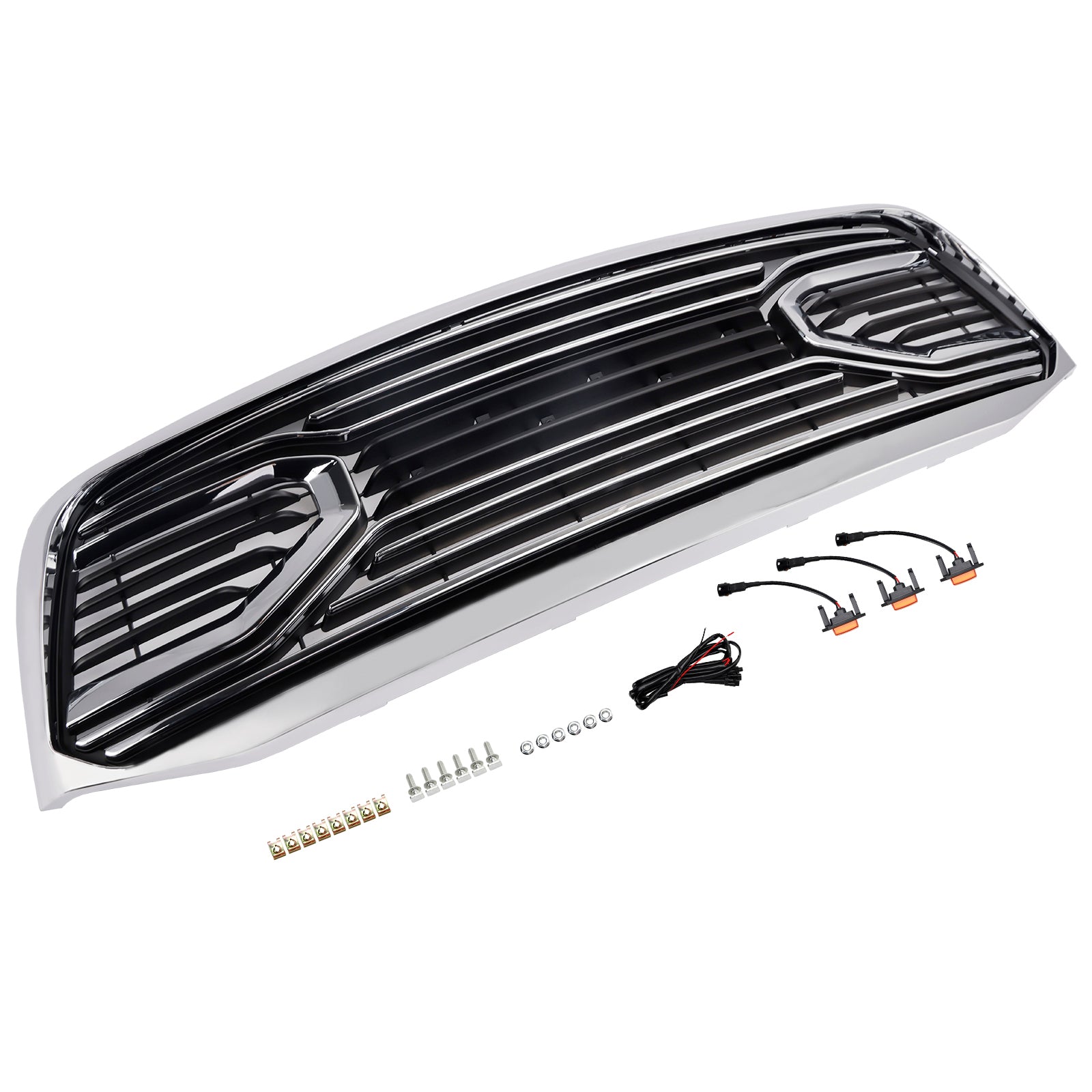 2006-2008 Dodge RAM 1500 Chrome Front Bumper Grill Grille With LED Light