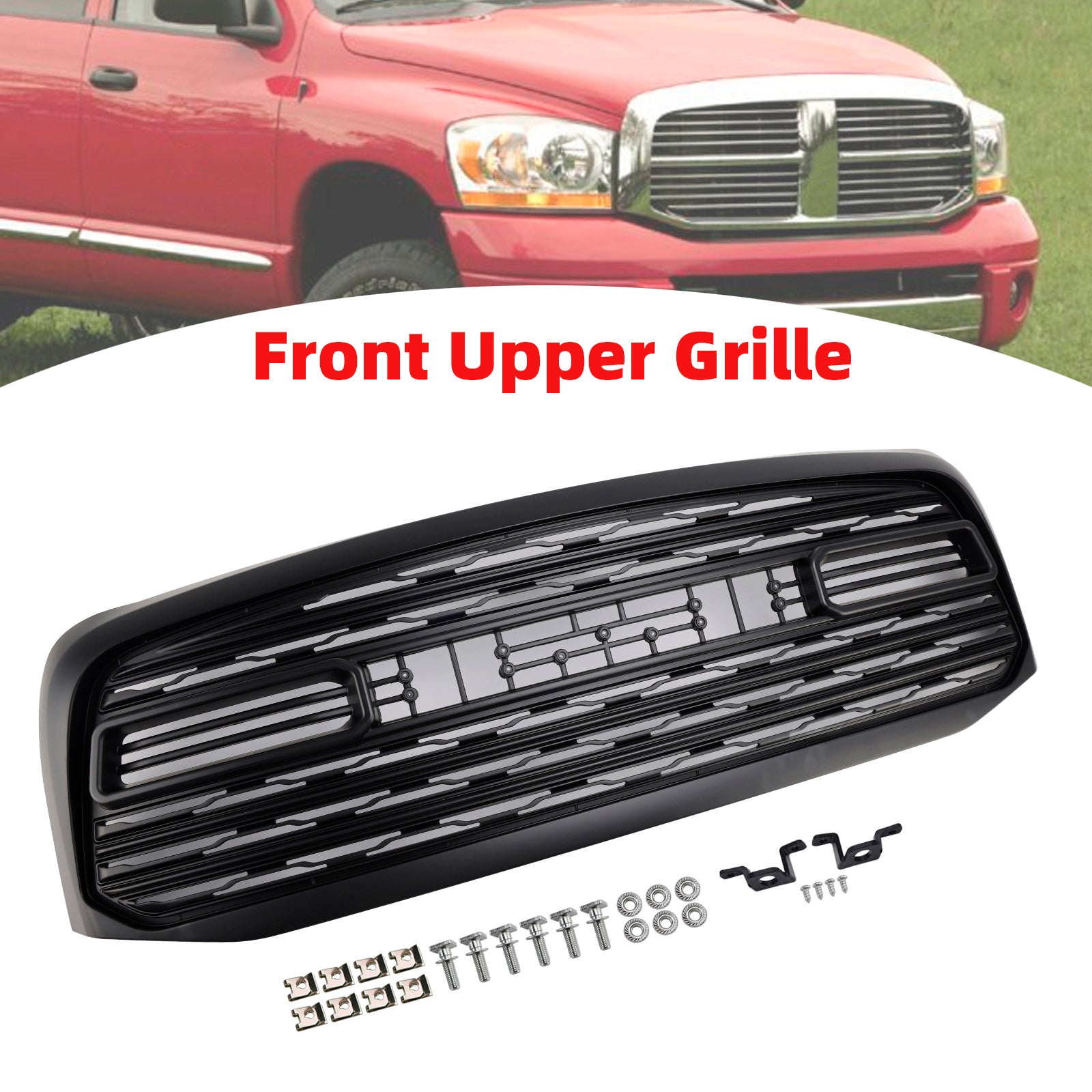 Dodge Ram 1500 2006-2008 LTD Style Grill Front Bumper Black Replacement Grille