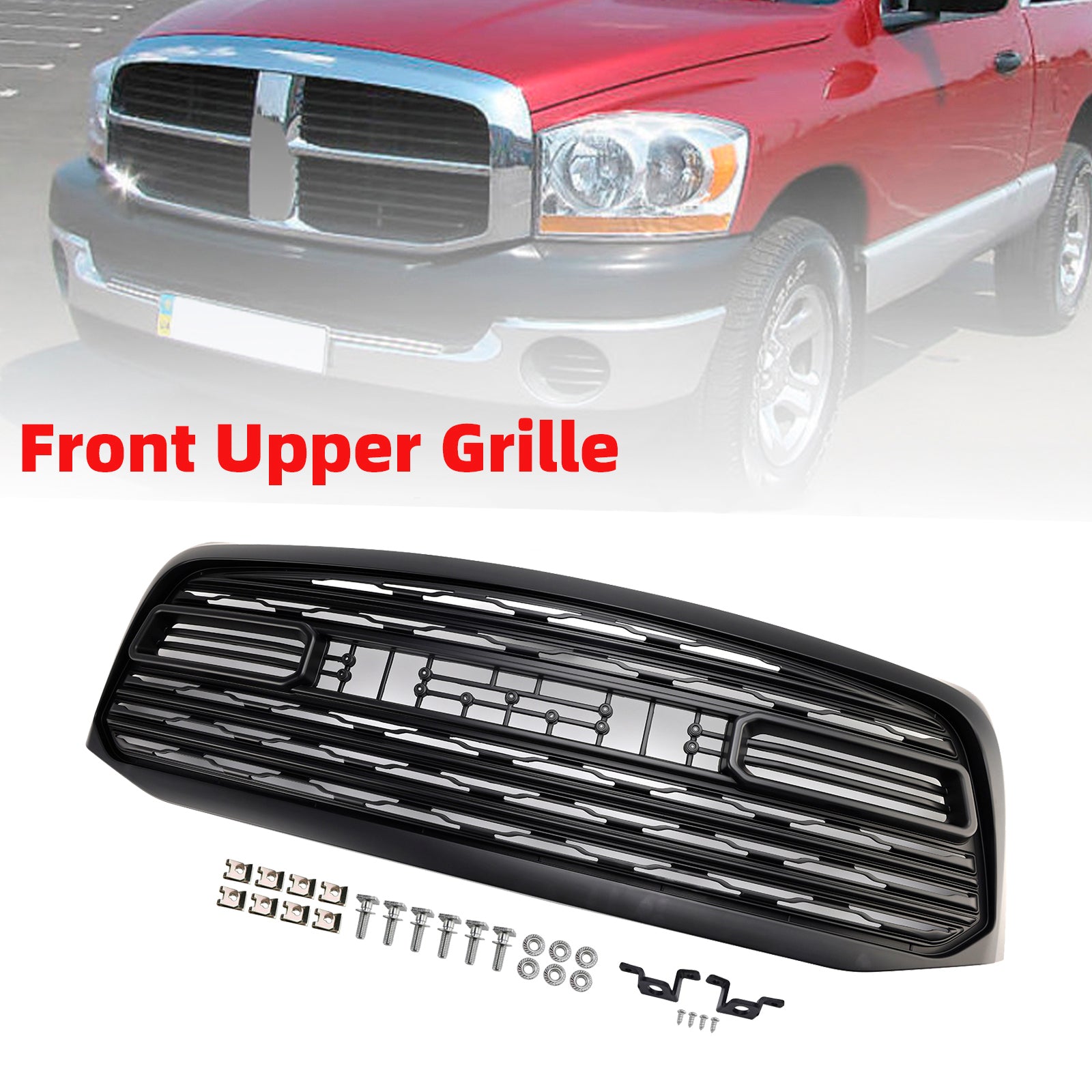 Dodge Ram 1500 2006-2008 LTD Style Grill Front Bumper Black Replacement Grille
