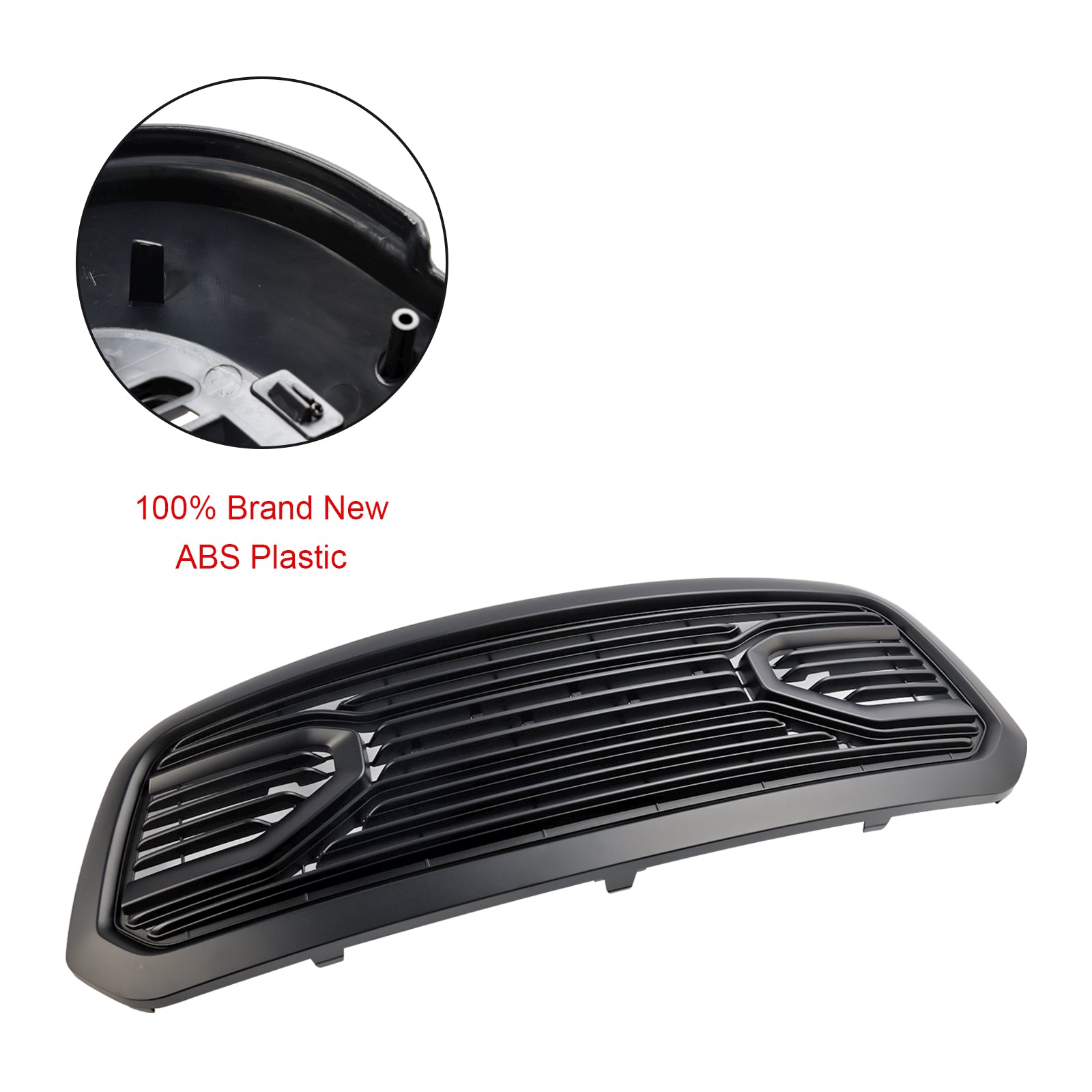 Ram 1500 2013-2018 Grill ABS Honeycomb Bumper Grill Mesh Rebel Style BLK W/Light Generic
