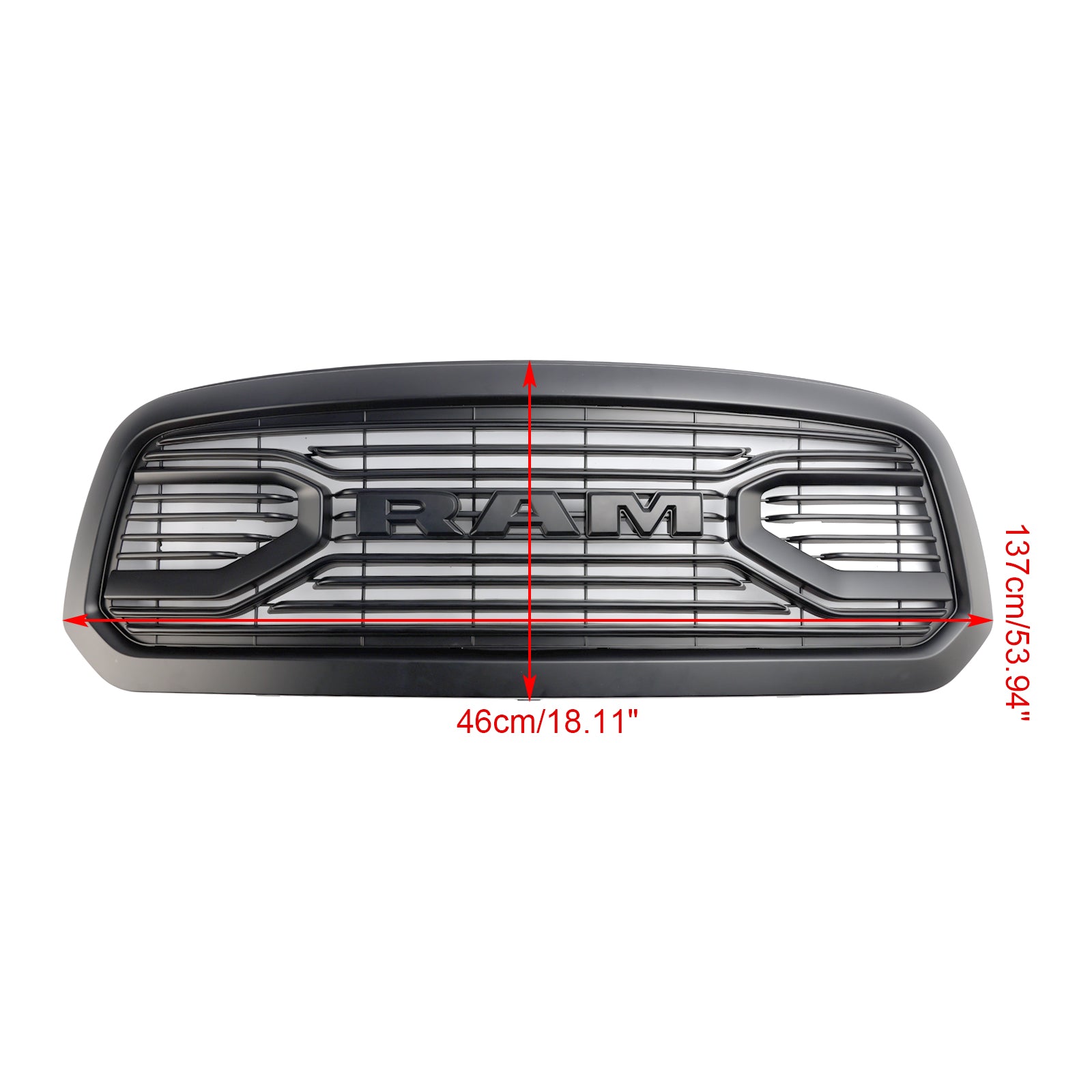 Ram 1500 2013-2018 Grill ABS Honeycomb Bumper Grill Mesh Rebel Style BLK W/Light Generic