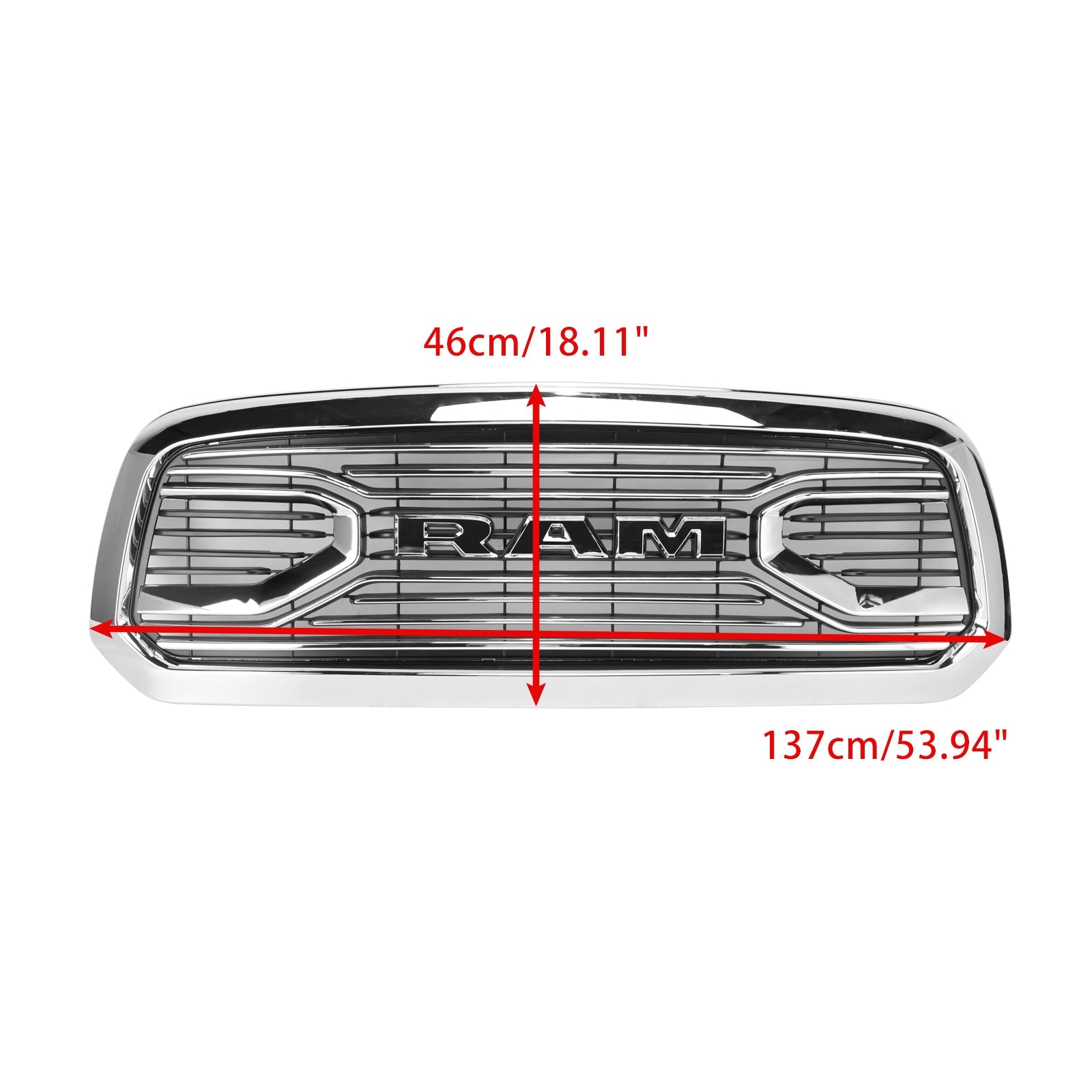 2013-2018 Dodge Ram 1500 Big Horn Style Front Bumper Grill Grille Chrome
