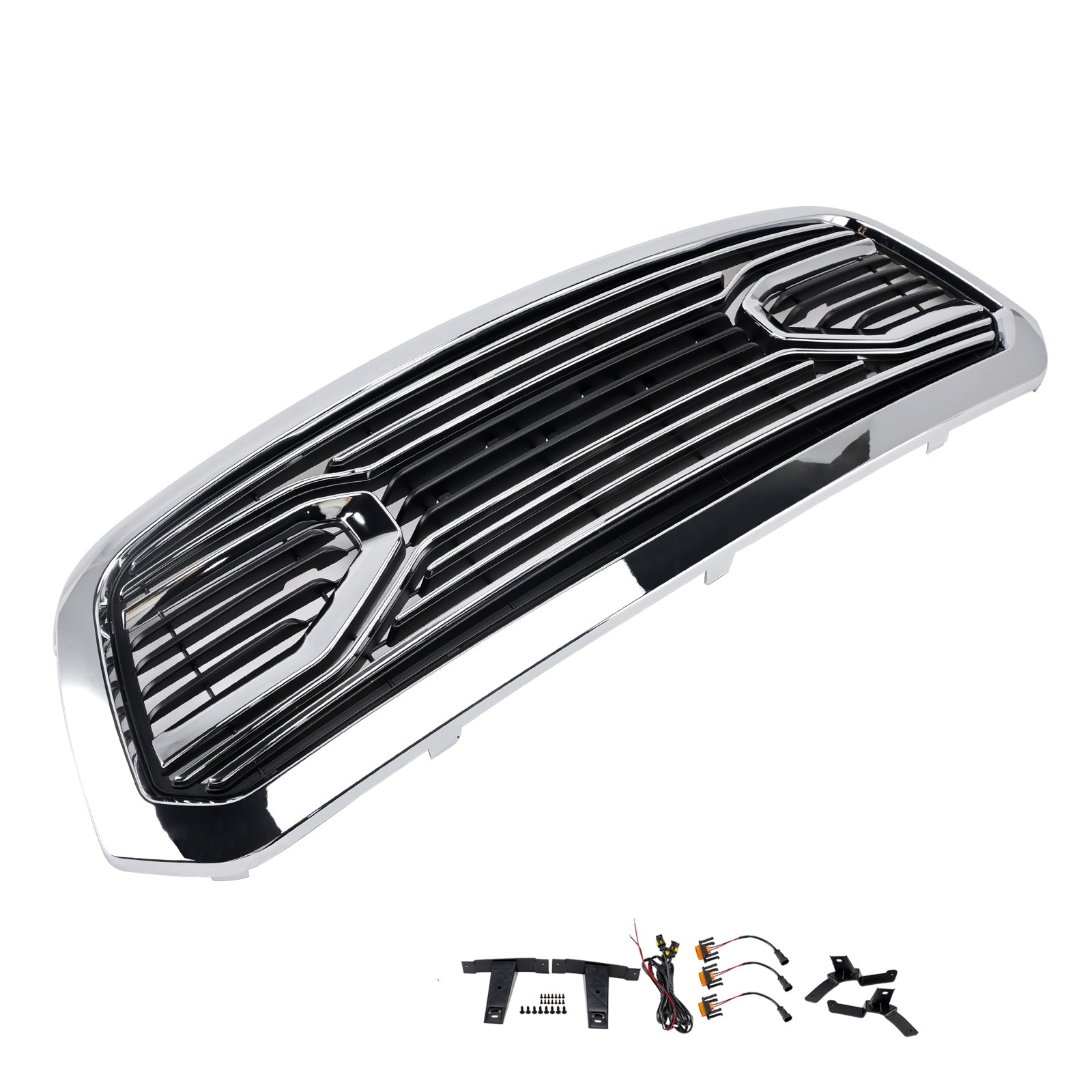 2013-2018 Dodge Ram 1500 Big Horn Style Front Bumper Grill Grille Chrome