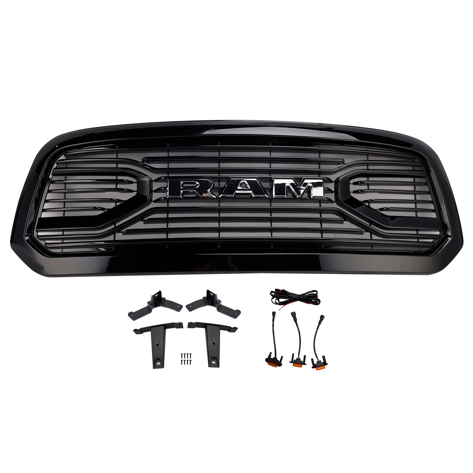 2013-2018 Dodge Ram 1500 Big Horn Style Front Bumper Grill Grille Black