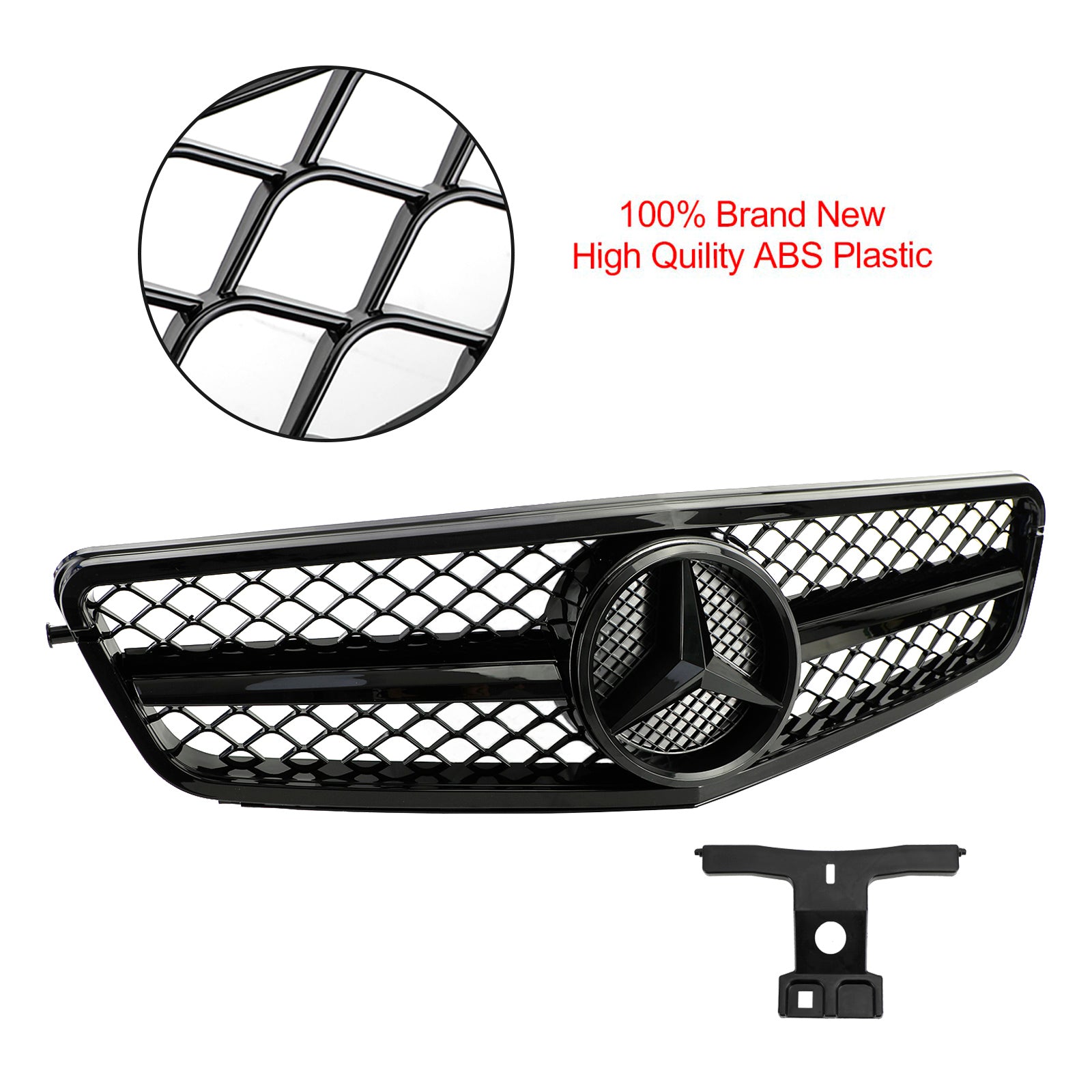 W204 C-Class 2008-2014 Benz Front Bumper Grill Replacement Grille Black Radiator Generic