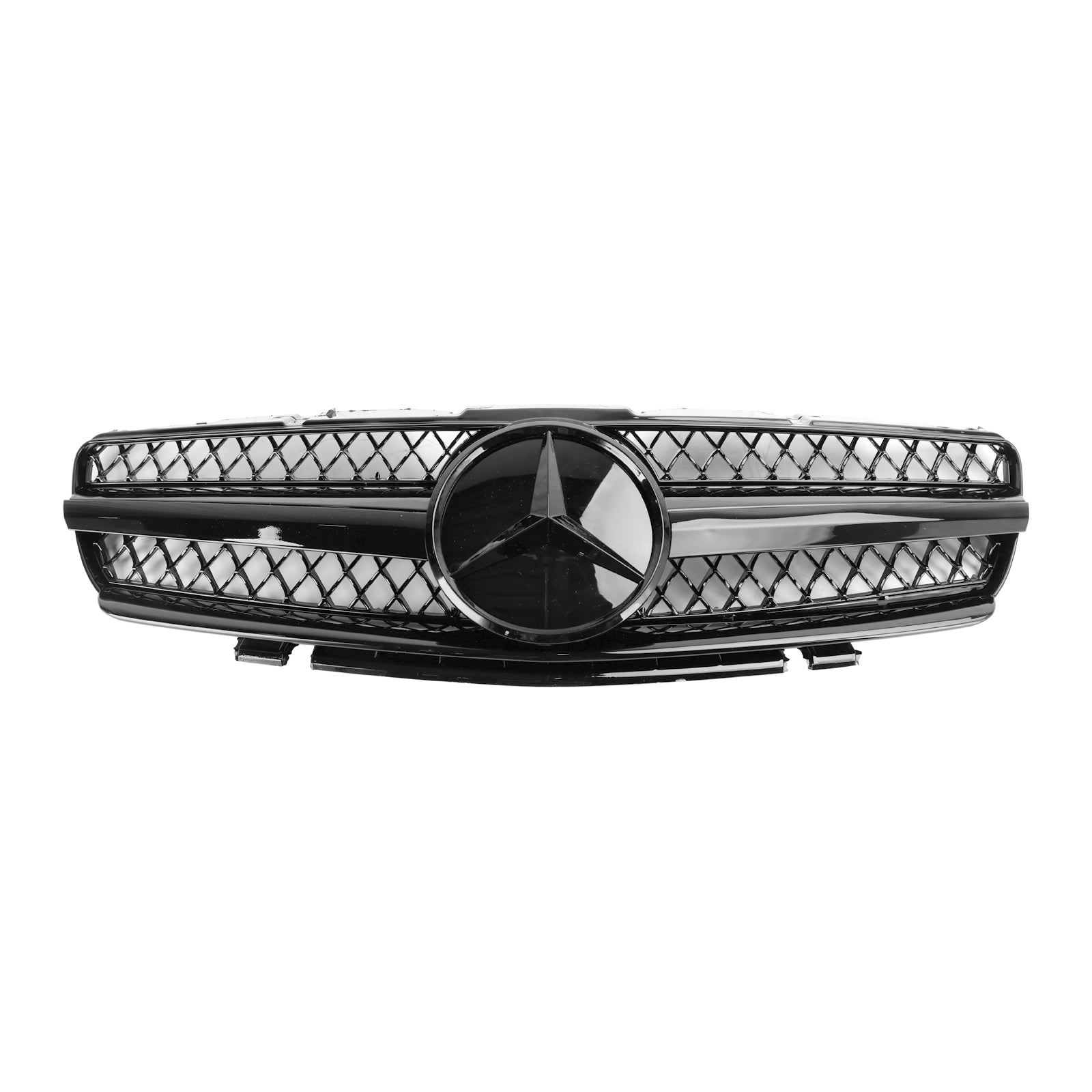 Mercedes R230 SL500 SL600 2003-2006 Front Upper Grille Grill 1 Fin Star Black