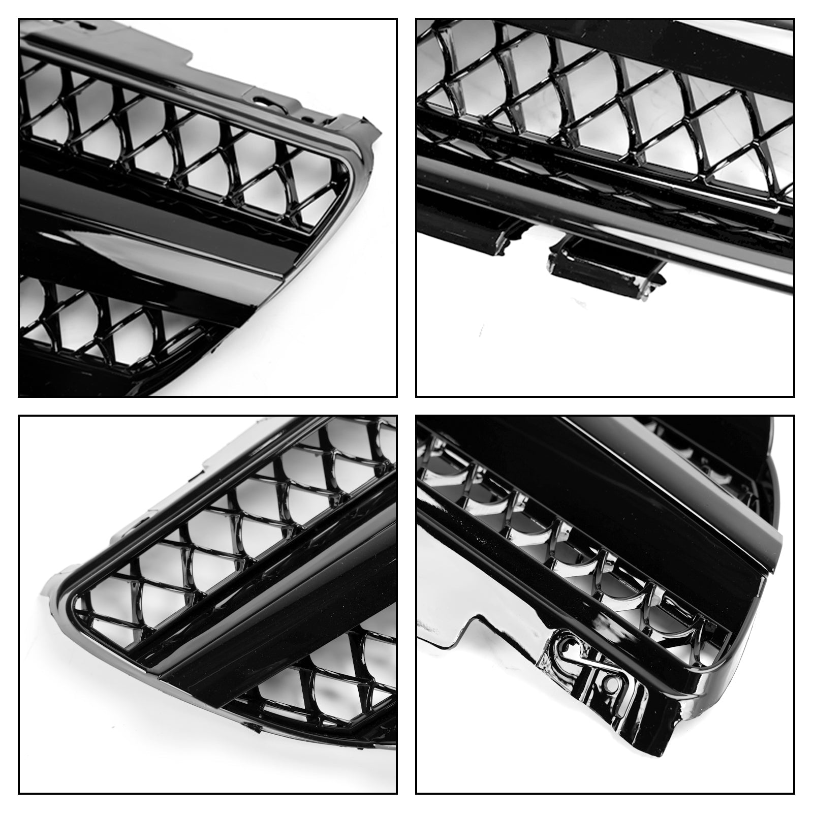 Mercedes R230 SL500 SL600 2003-2006 Front Upper Grille Grill 1 Fin Star Black