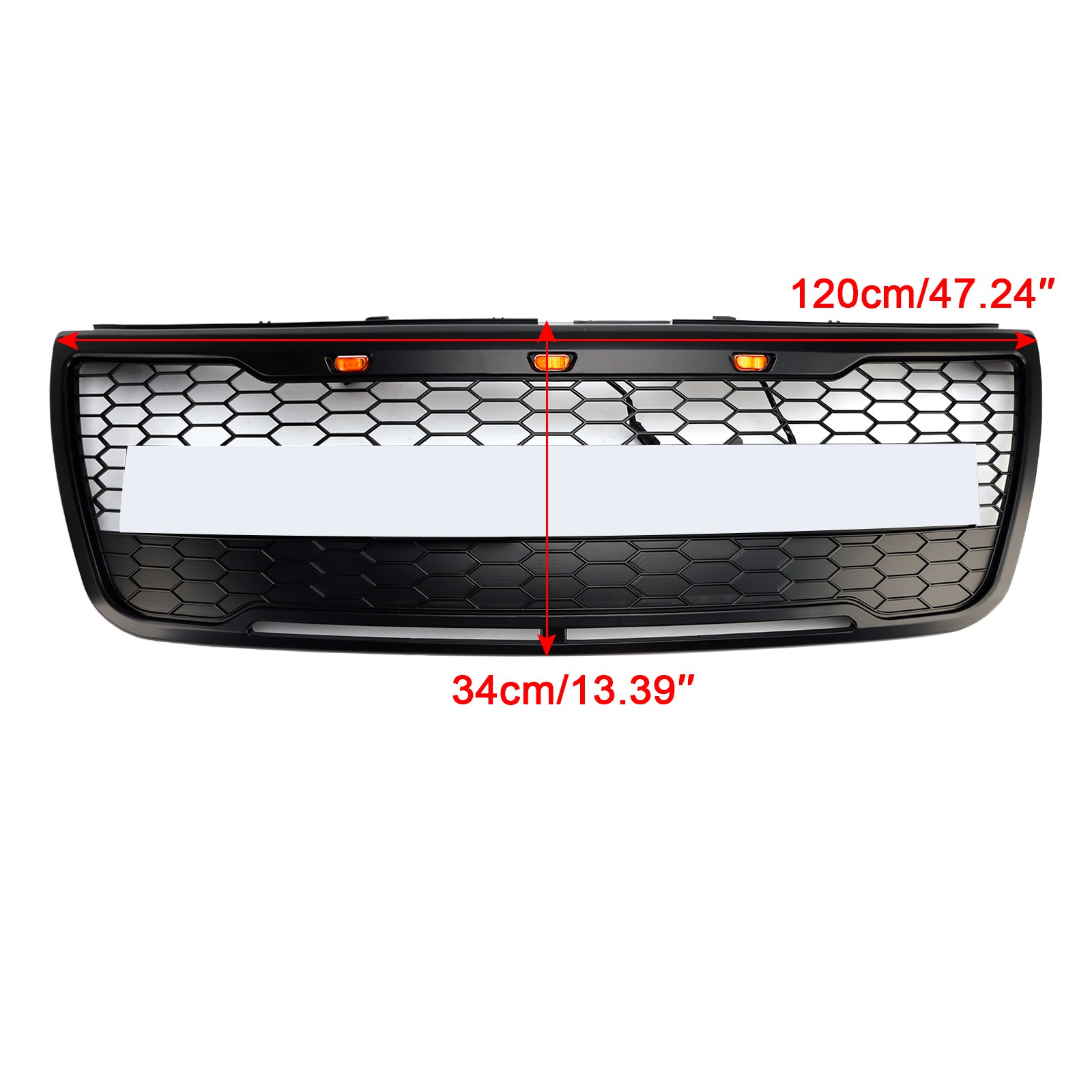 2012-2015 Ford Explorer With Lights Grey Front Upper Bumper Grill Grille
