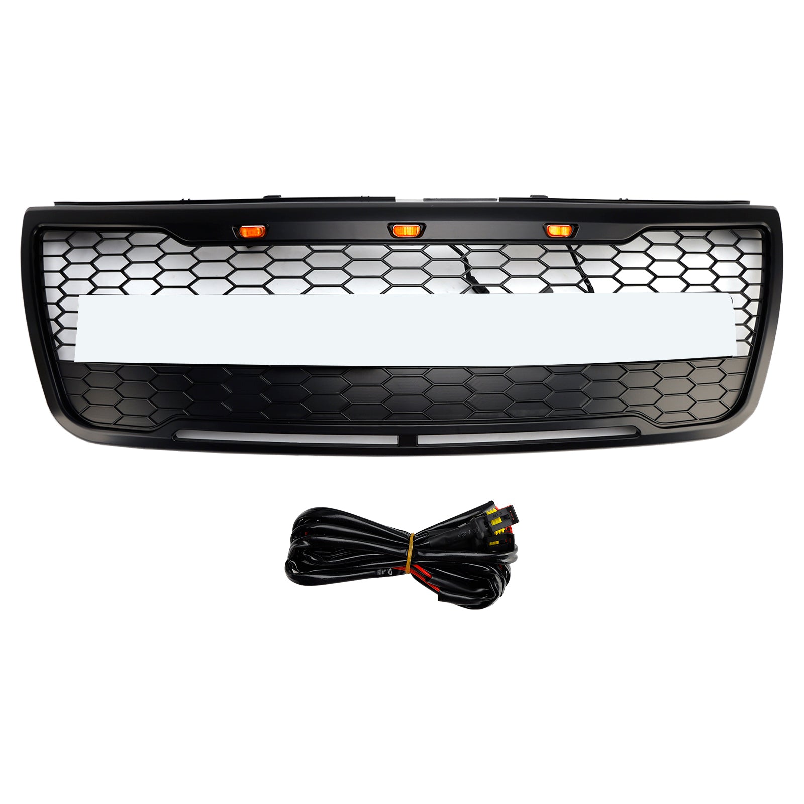 2012-2015 Ford Explorer With Lights Grey Front Upper Bumper Grill Grille