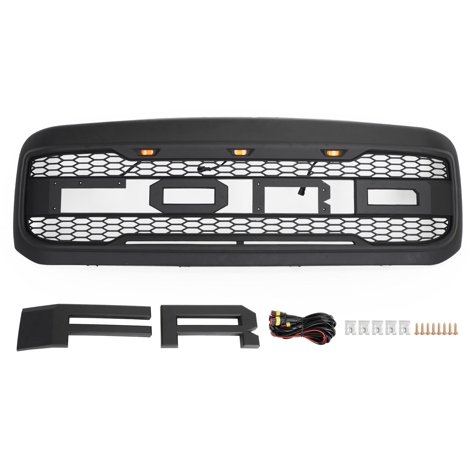 Raptor Style Grille Fit Ford F250 F350 F450 F550 1999-2004 Super Duty Black