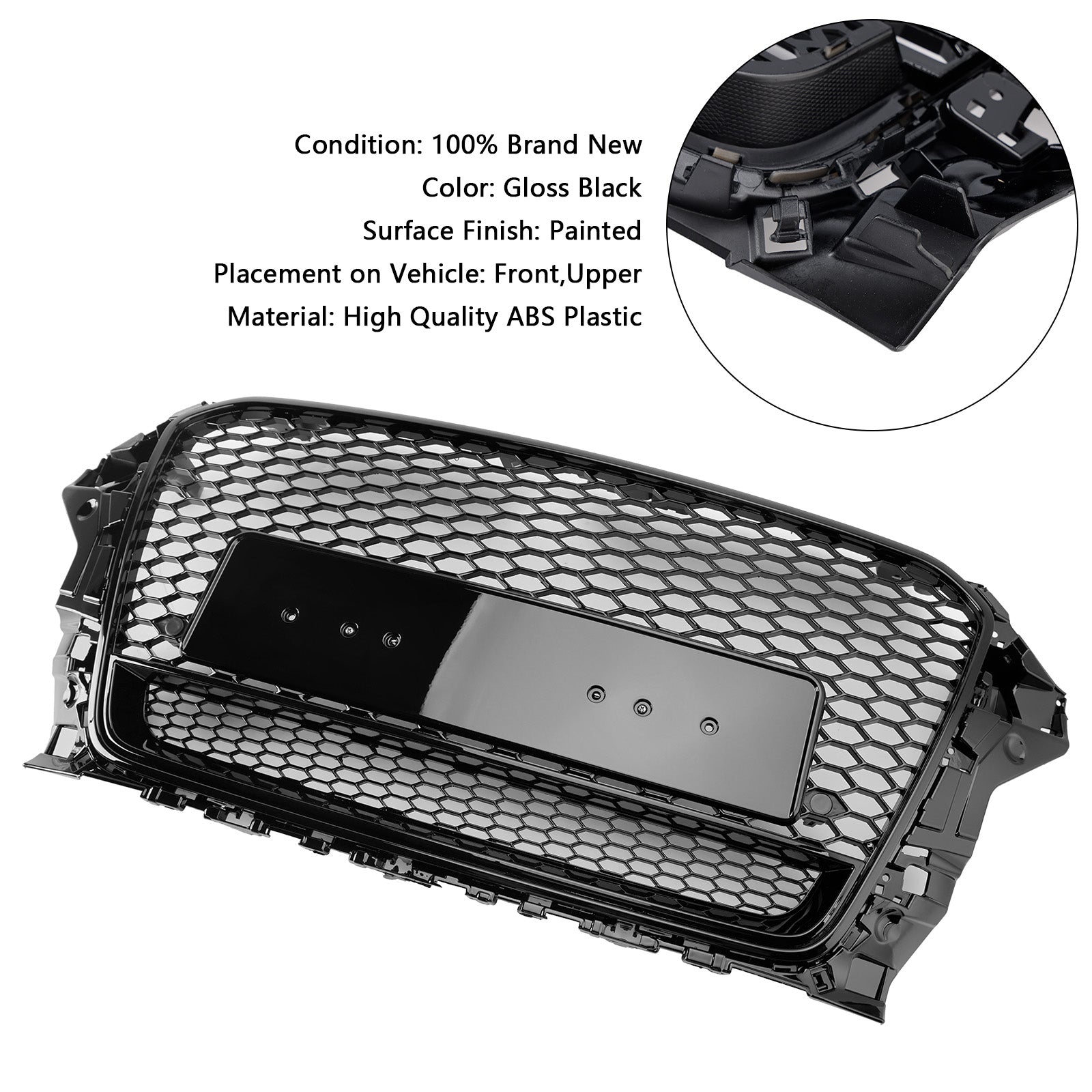 2013-2016 Audi A3 S3 W/Quattro RS3 Style Front Henycomb Bumper Grill Grille