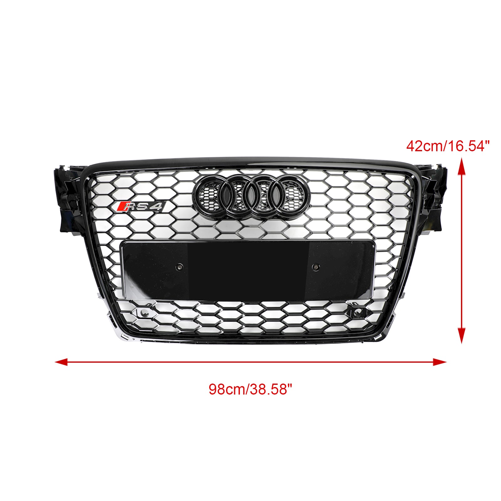 2009-2012 Audi A4/S4 Sline B8 Grill Replacement RS4 Style Honeycomb Sport Mesh Hex Grille Black Generic