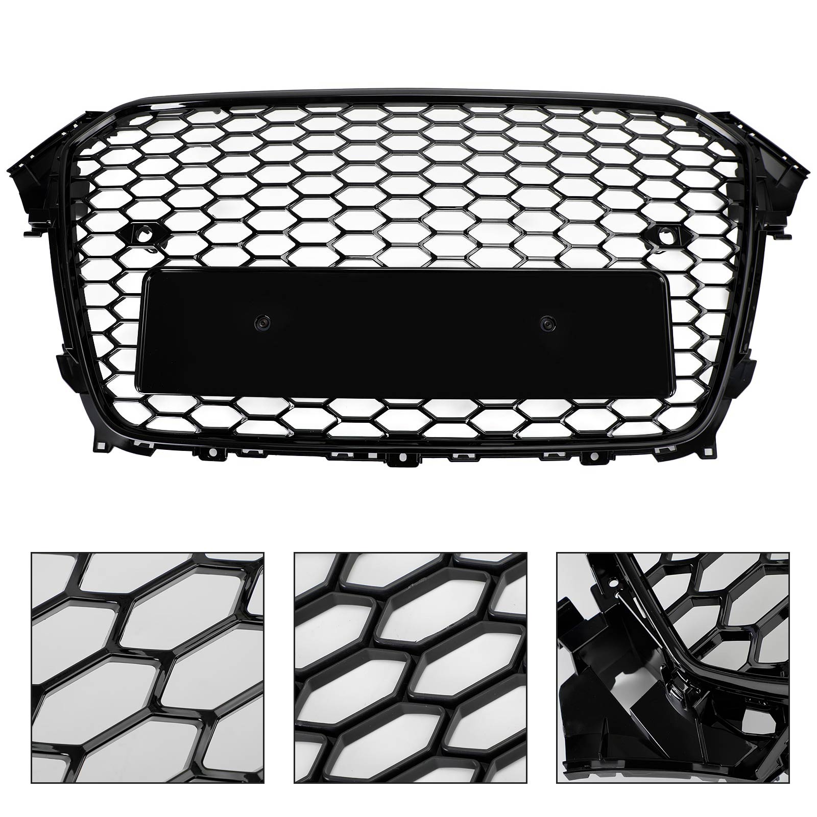 13-16 Audi A4 S4 RS4 Style Mesh Front Bumper Grille Grill Gloss Black