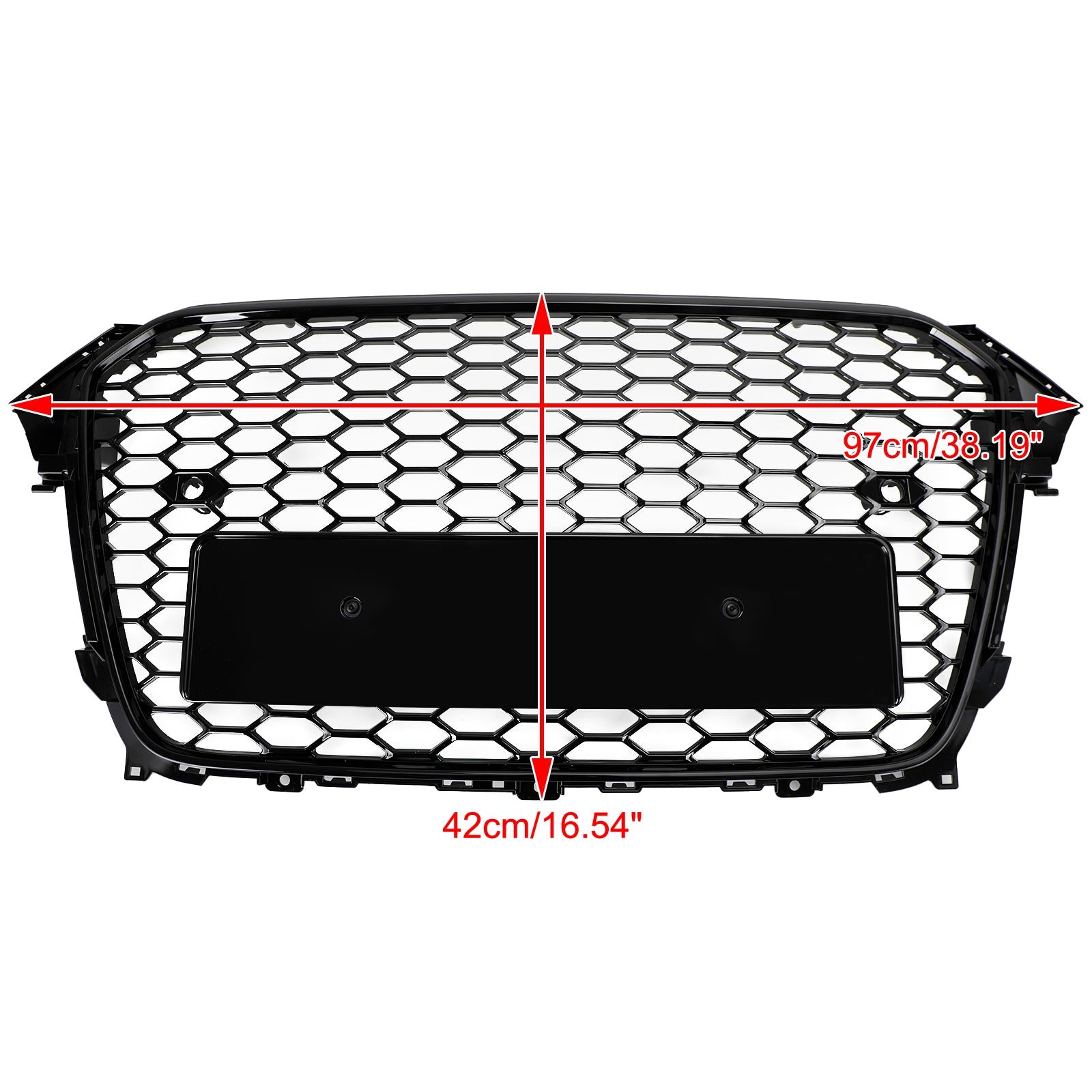 13-16 Audi A4 S4 RS4 Style Mesh Front Bumper Grille Grill Gloss Black
