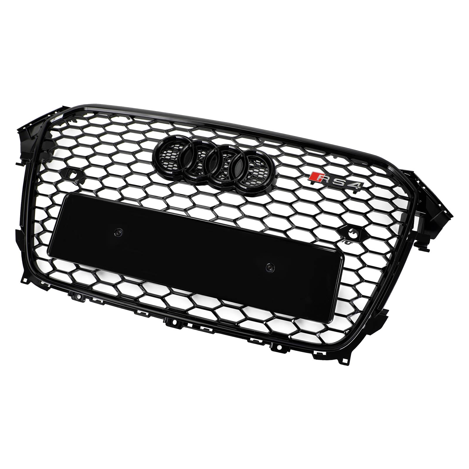 13-16 Audi A4 S4 RS4 Style Mesh Front Bumper Grille Grill Gloss Black