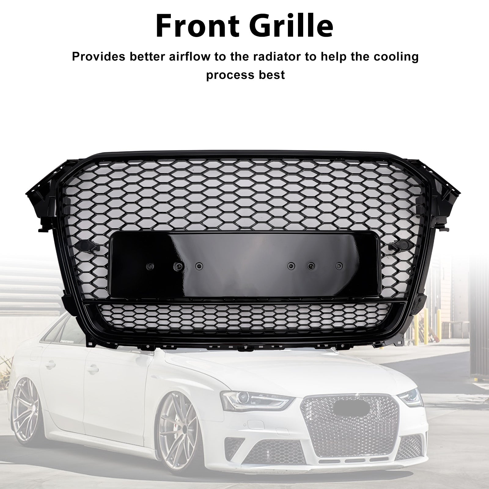 2013-2016 Audi A4 S4 B8.5 w/ Quattro RS4 Style Front Bumper Grille Grill