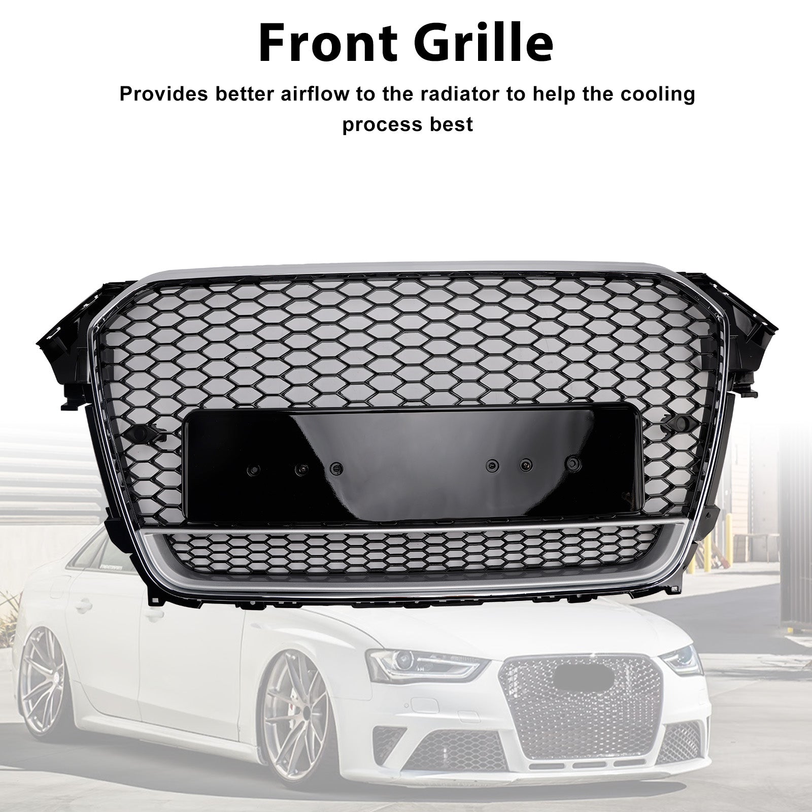 2013-2016 Audi A4 S4 B8.5 w/ Quattro RS4 Style Front Bumper Grille Grill