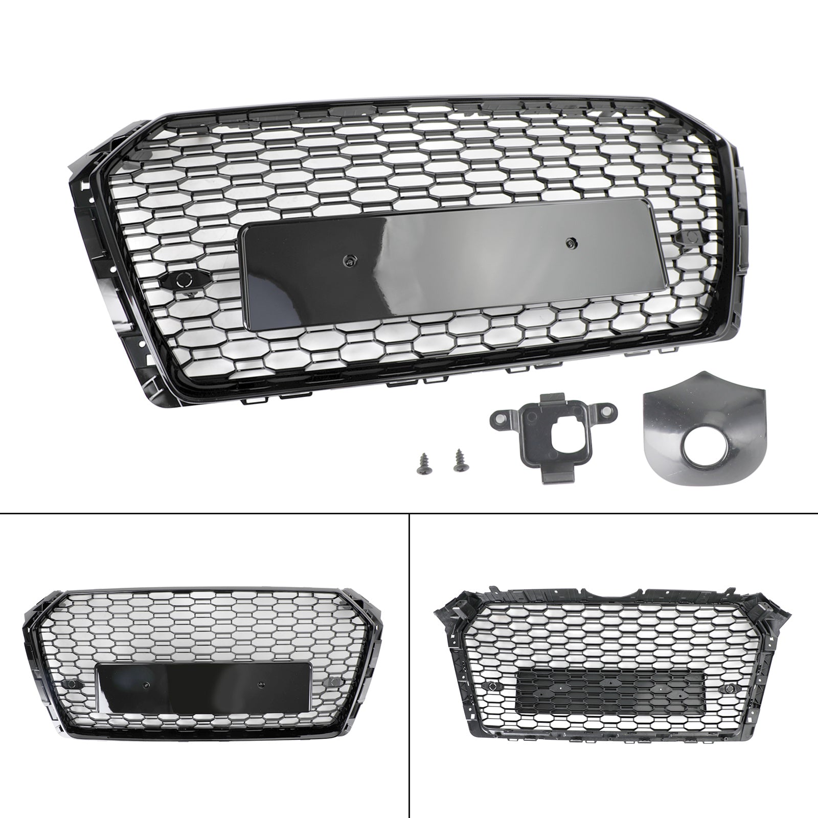 16-19 Audi A4/S4 Black Honeycomb RS4 Style Mesh Hex Grill Replacement Generic