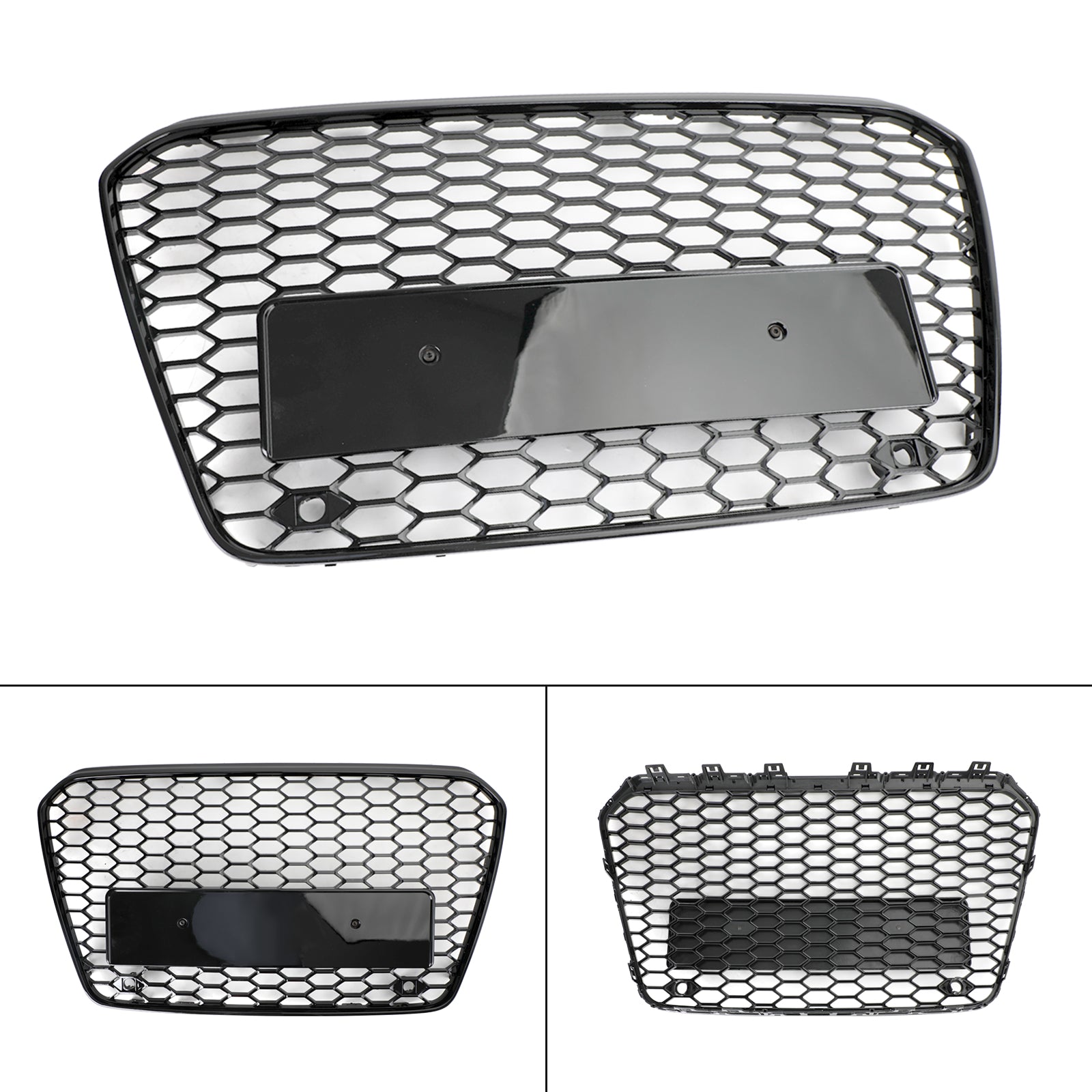 13-16 Audi A5 S5 B8.5 Grill Replacement RS5 Style Honeycomb Hex Mesh Front Bumper Grill Generic