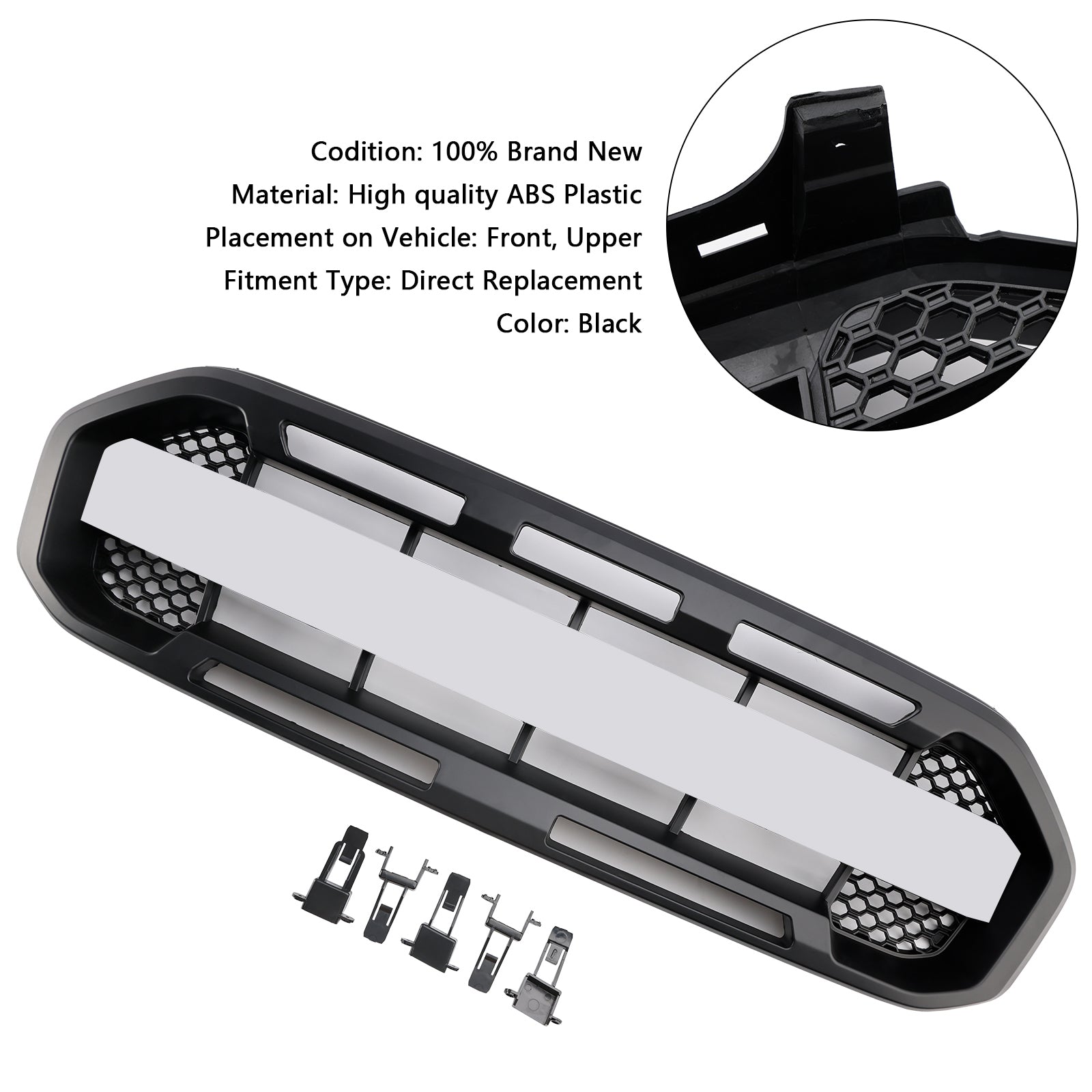 Ford Ranger 2019-2023 Black Raptor Style Front Bumper Grill Grille
