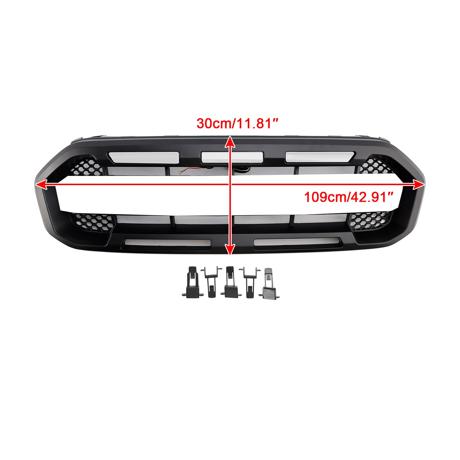 Raptor Style Front Bumper Grill Grille Fit Ford Ranger 2019-2023 Black